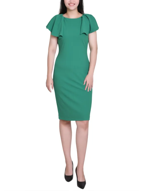 Emerald Green Flutter Sleeve Sheath Dress sold by Dress Barn