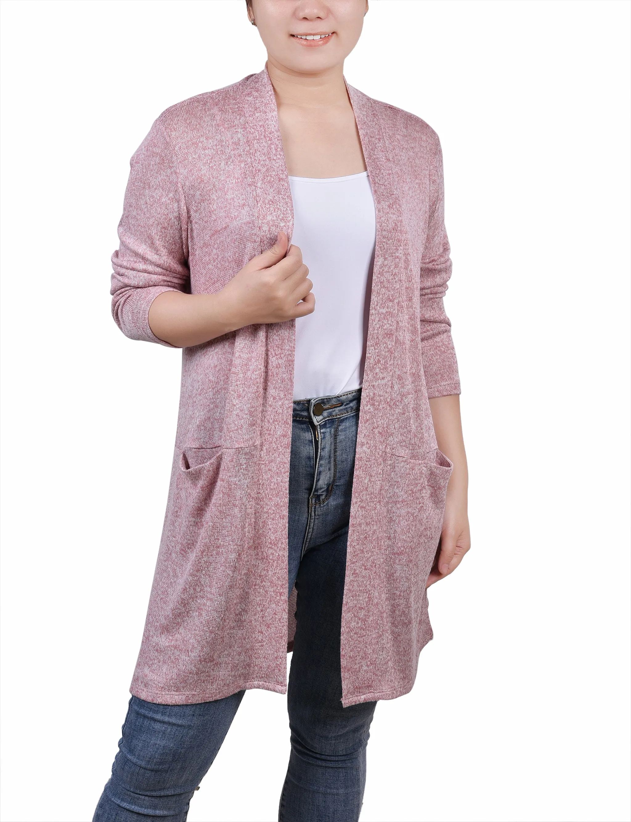 Peach Long Sleeve Cardigan sold by Dress Barn