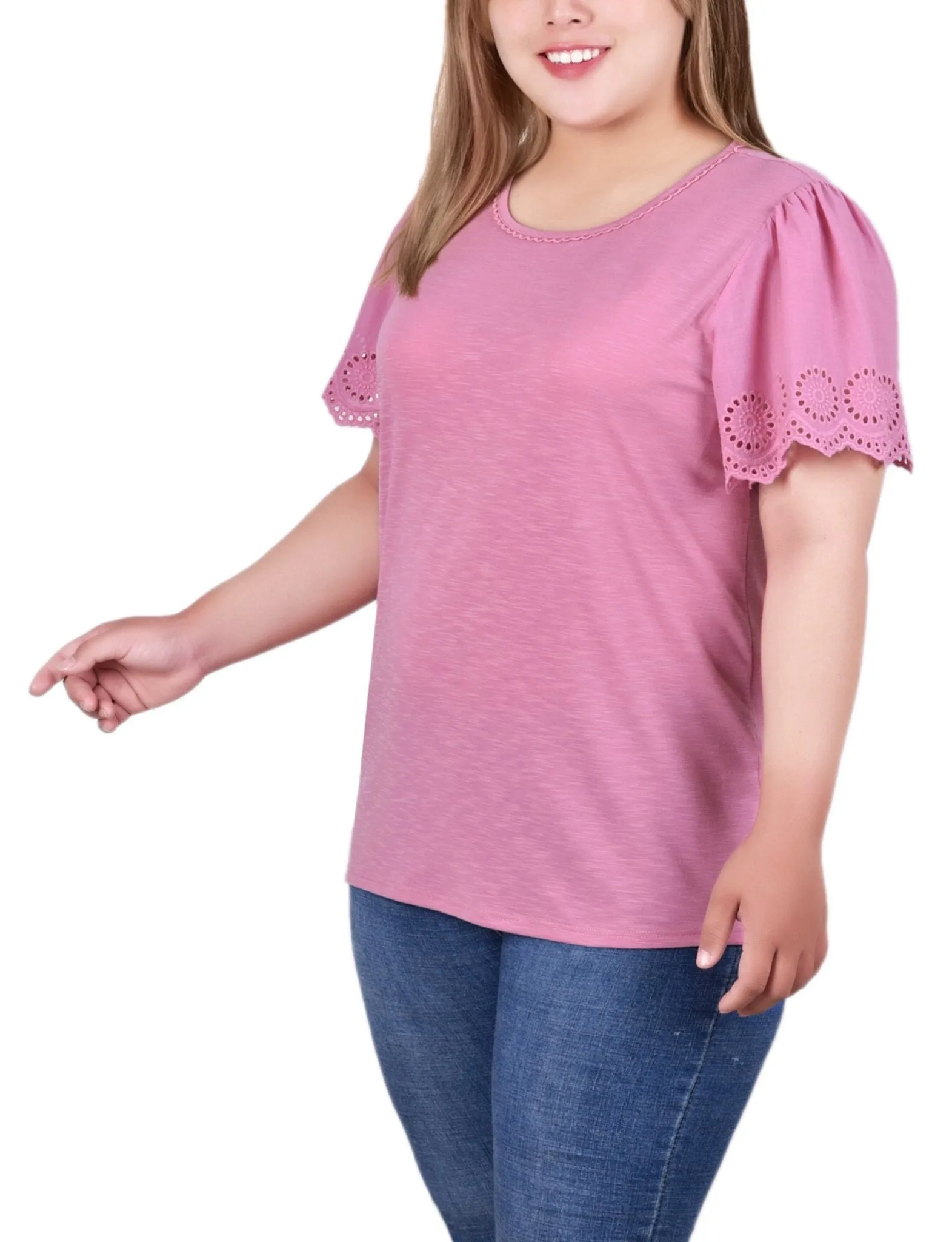 Fairy Wing Short Flutter Eyelet Sleeve Pullover sold by Dress Barn product image thumbnail 2