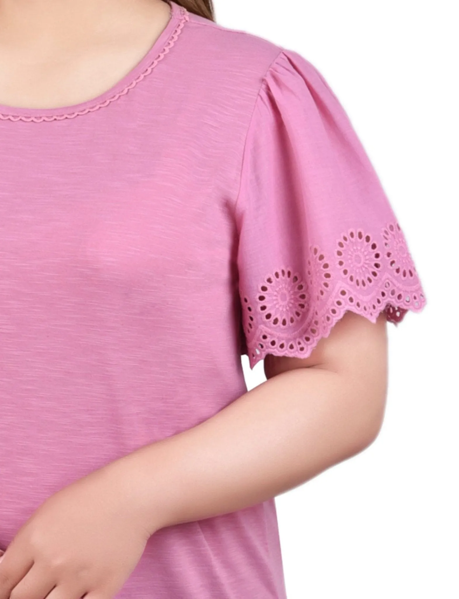 Fairy Wing Short Flutter Eyelet Sleeve Pullover sold by Dress Barn product image thumbnail 3