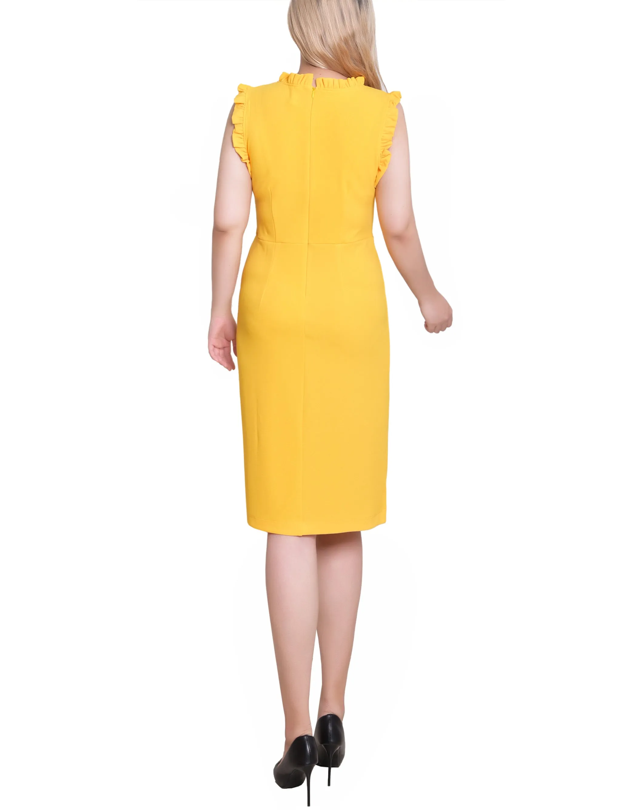 Lemon Sleeveless Ruffle Detail Dress sold by Dress Barn product image thumbnail 4