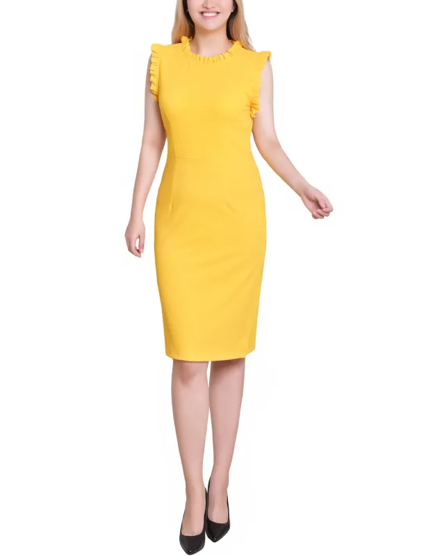Lemon Sleeveless Ruffle Detail Dress sold by Dress Barn