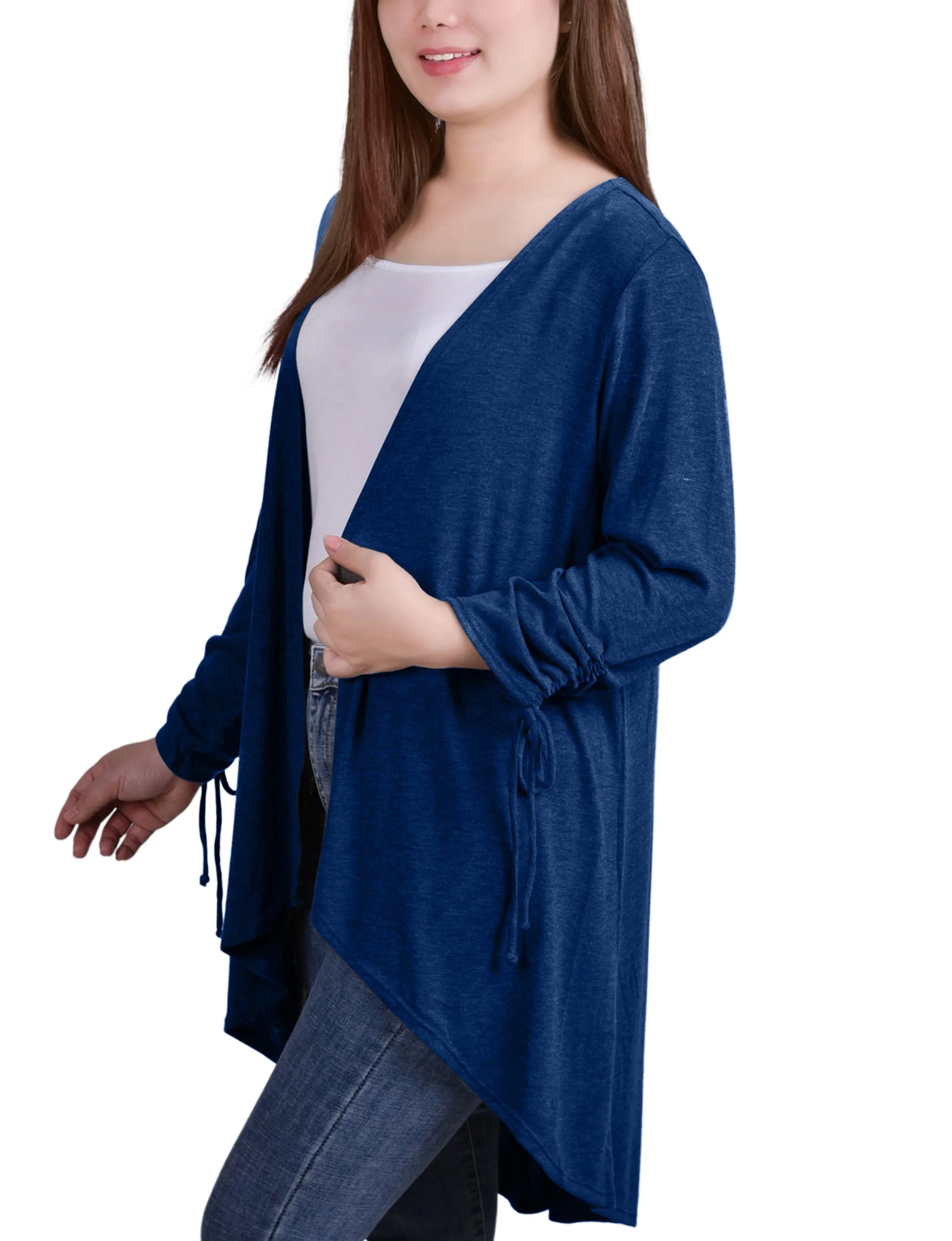 Peacock Long Sleeve Hi Lo Hem Cardigan sold by Dress Barn product image thumbnail 3