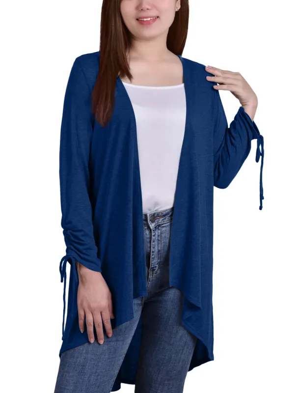 Peacock Long Sleeve Hi Lo Hem Cardigan sold by Dress Barn