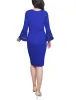 Sapphire Navy Long Bell Sleeve Dress With Contrast Striping sold by Dress Barn