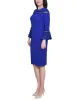 Sapphire Navy Long Bell Sleeve Dress With Contrast Striping sold by Dress Barn