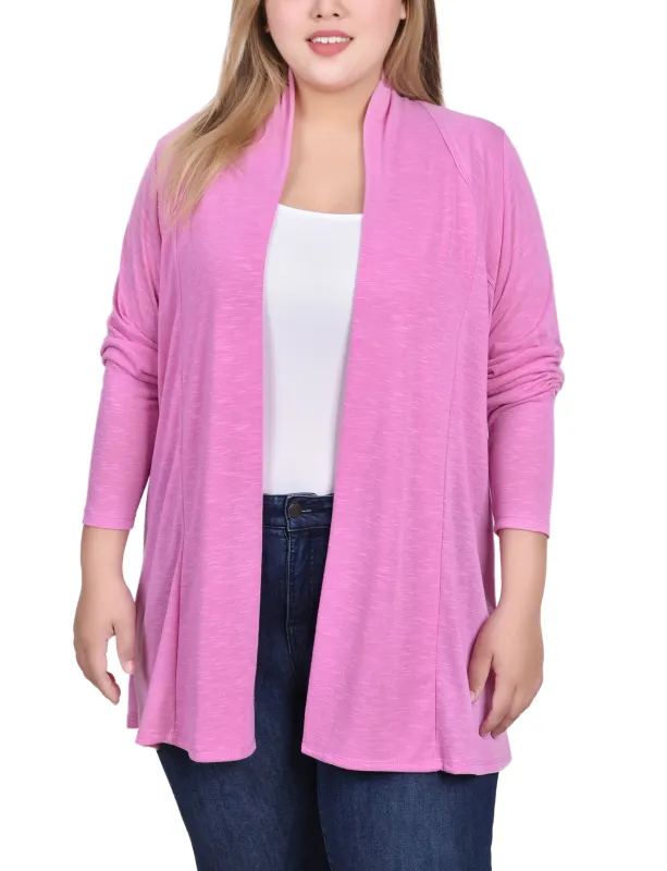 Rose Shadow Long Sleeve Cardigan - Plus sold by Dress Barn