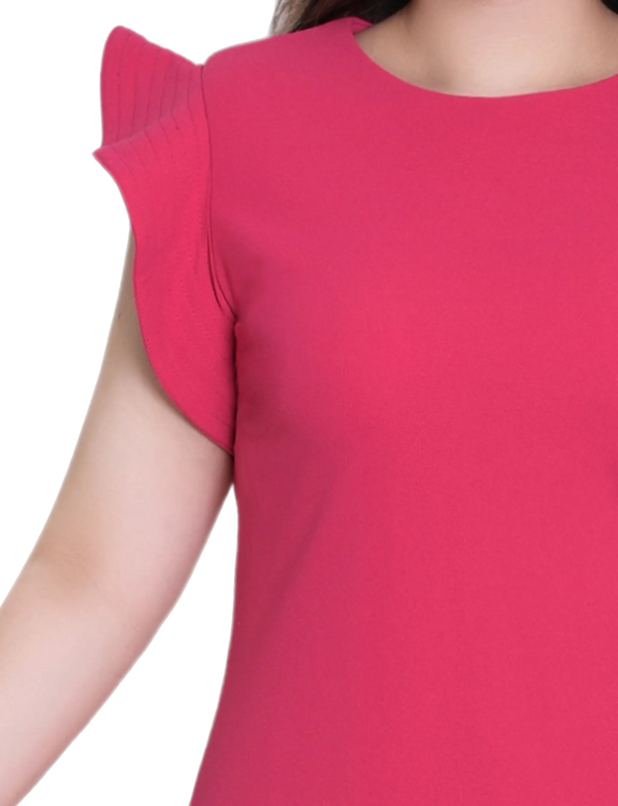 Pink Ruffle Sleeve Scuba Dress sold by Dress Barn product image thumbnail 2