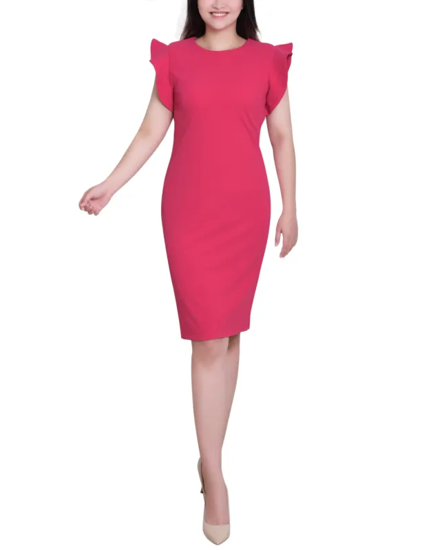 Pink Ruffle Sleeve Scuba Dress sold by Dress Barn