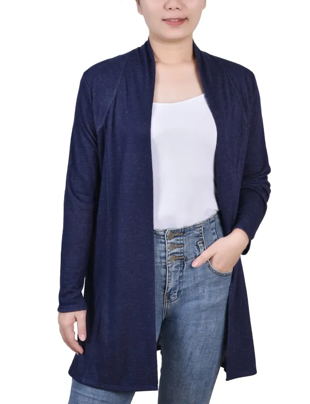 Navy Long Sleeve Collared Cardigan sold by Dress Barn