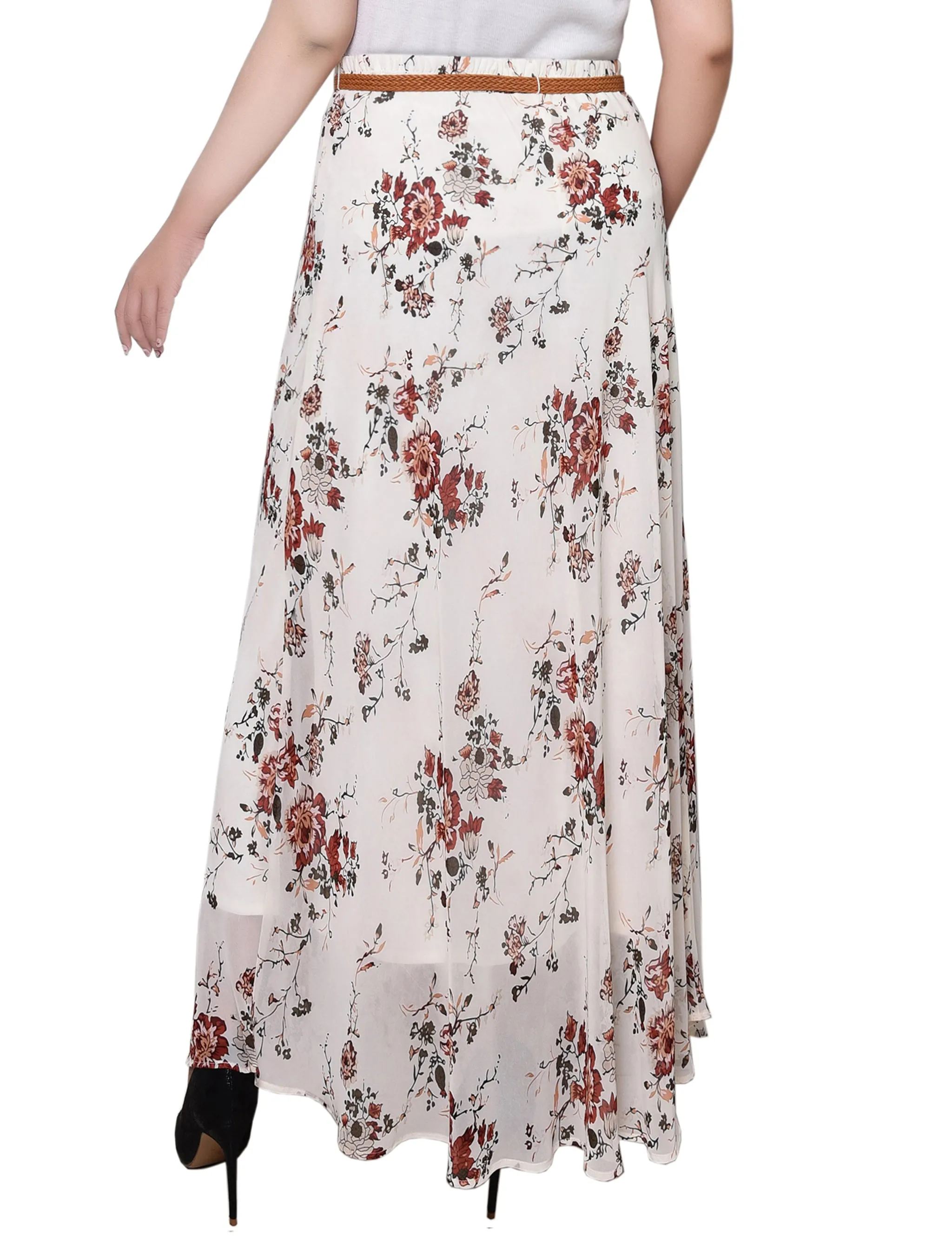 Ivory Floral Chiffon Maxi Skirt - Plus sold by Dress Barn product image thumbnail 4