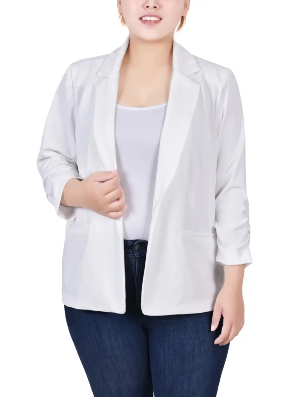 Ivory Long Sleeve Scuba Crepe Jacket - Plus sold by Dress Barn