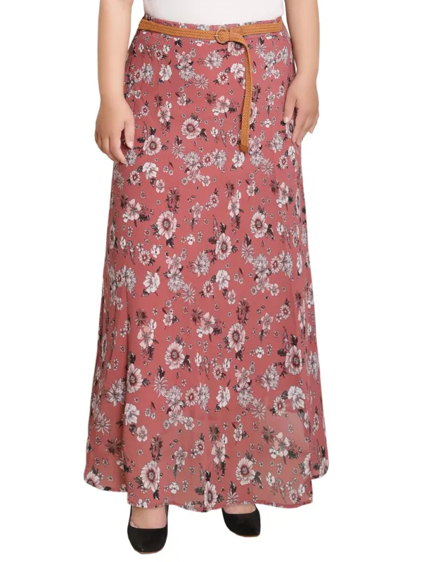 Black Mauve Chiffon Maxi Skirt - Plus sold by Dress Barn