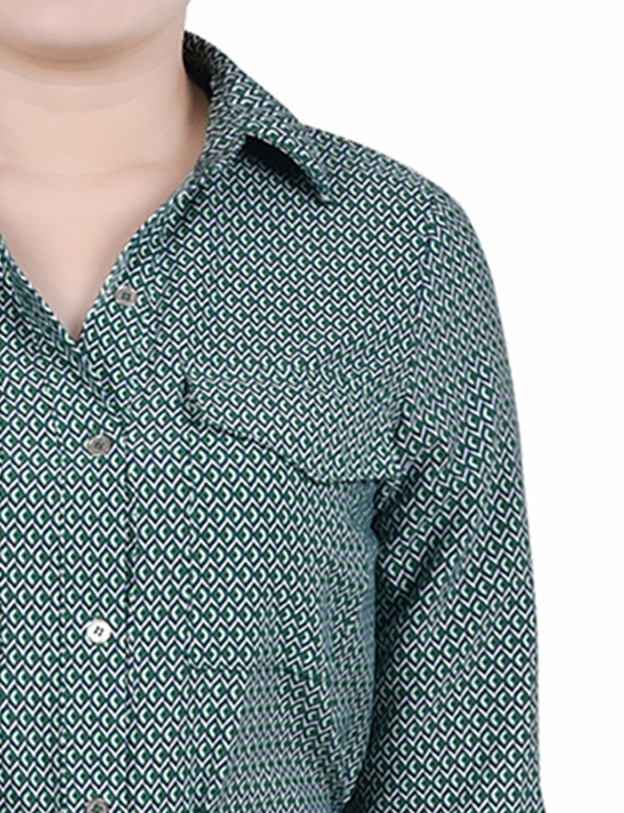 Black Chevron Border 3/4 Roll Tab Sleeve Belted Shirtdress sold by Dress Barn product image thumbnail 3