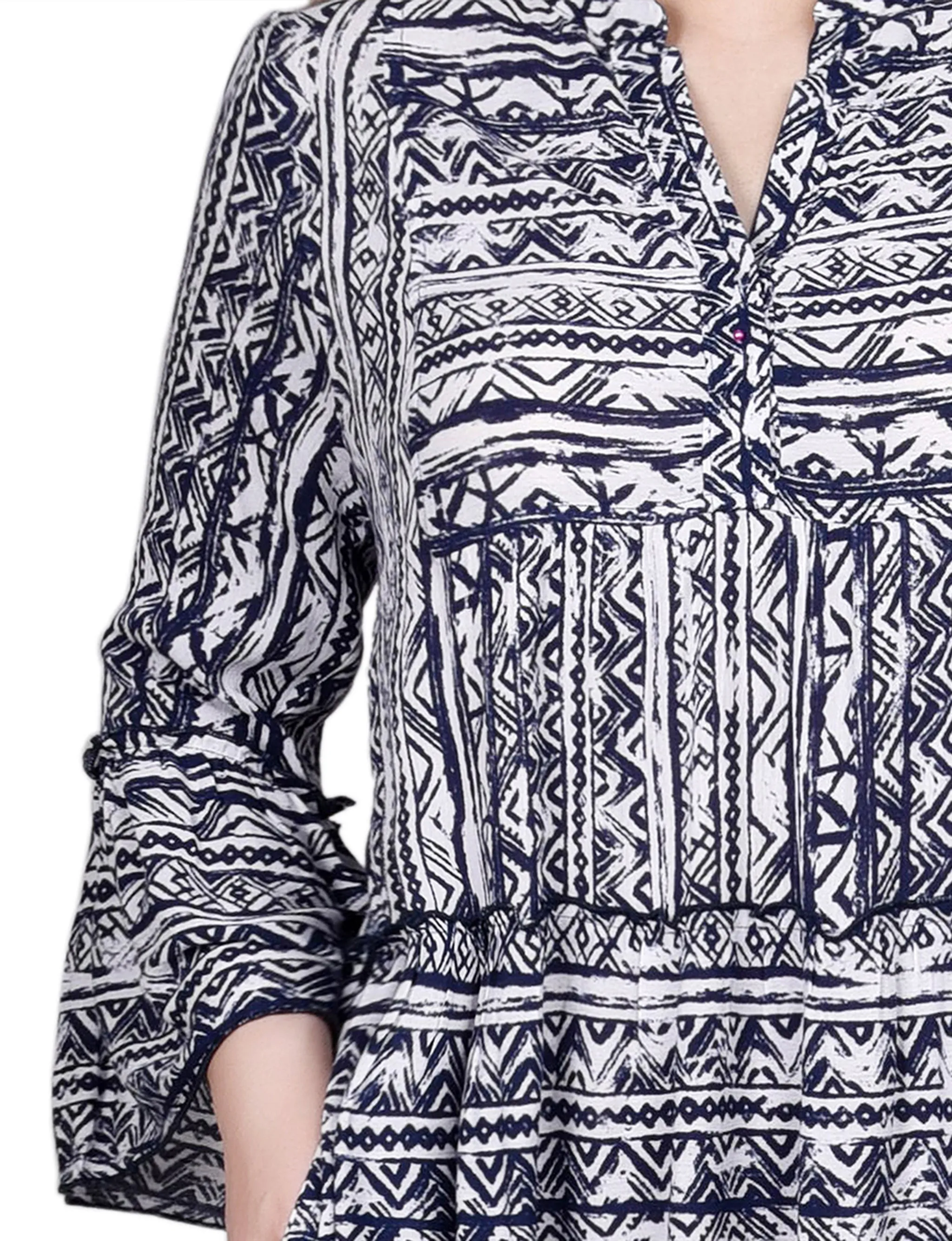 Navy Boho 3/4 Sleeve Tiered Dress sold by Dress Barn product image thumbnail 3