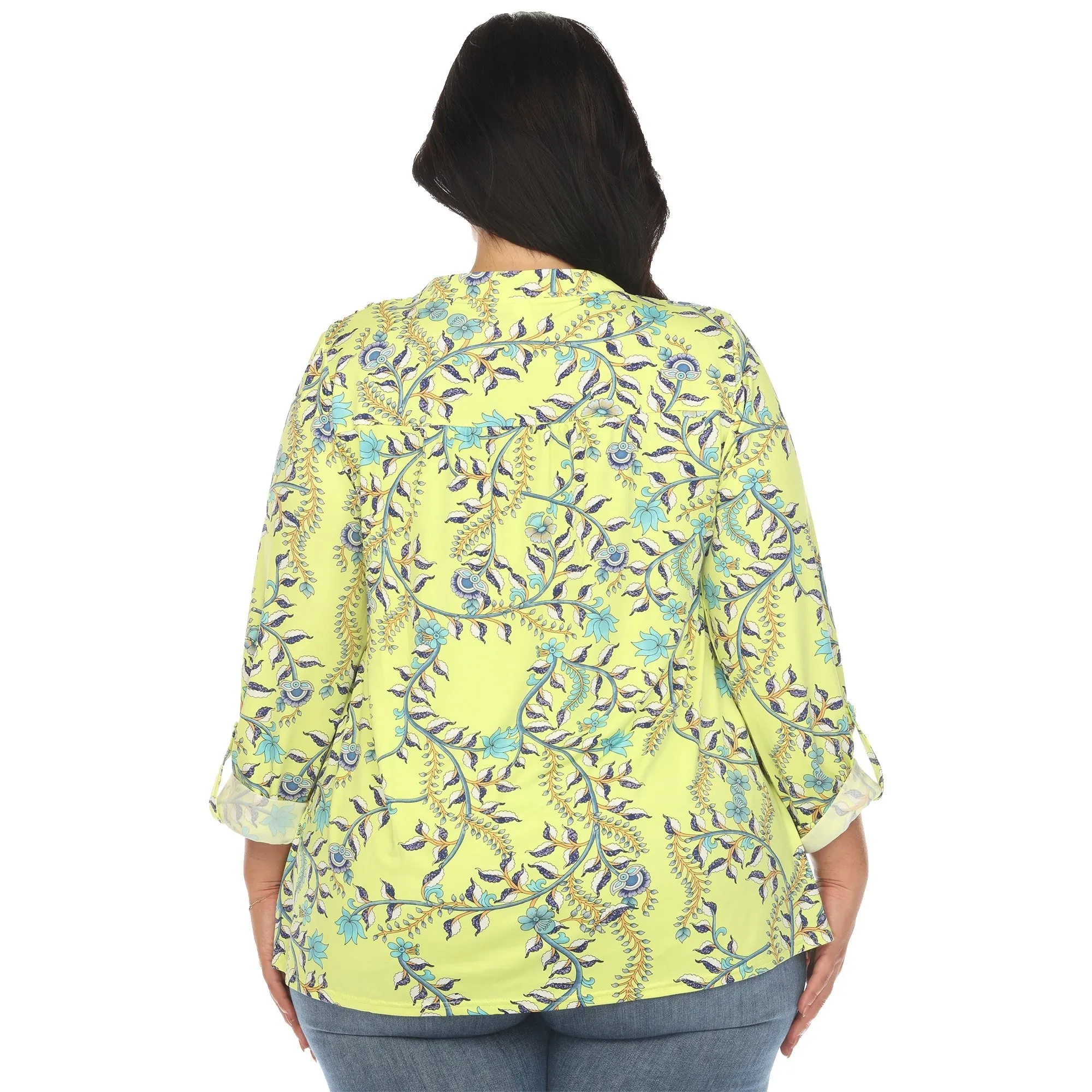 Paisley Button Front Tunic Top - Plus sold by Dress Barn product image thumbnail 4