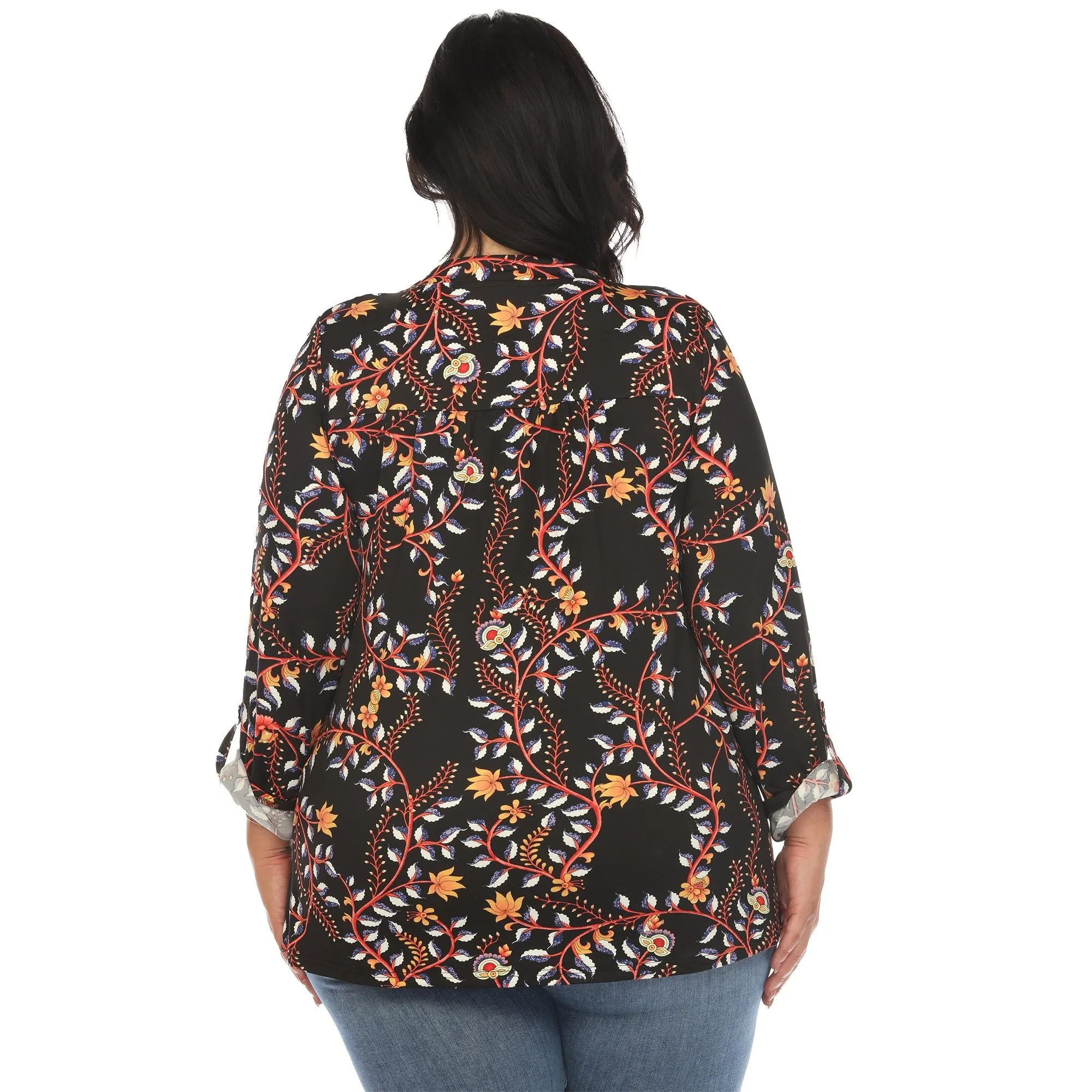 Paisley Button Front Tunic Top - Plus sold by Dress Barn product image thumbnail 2