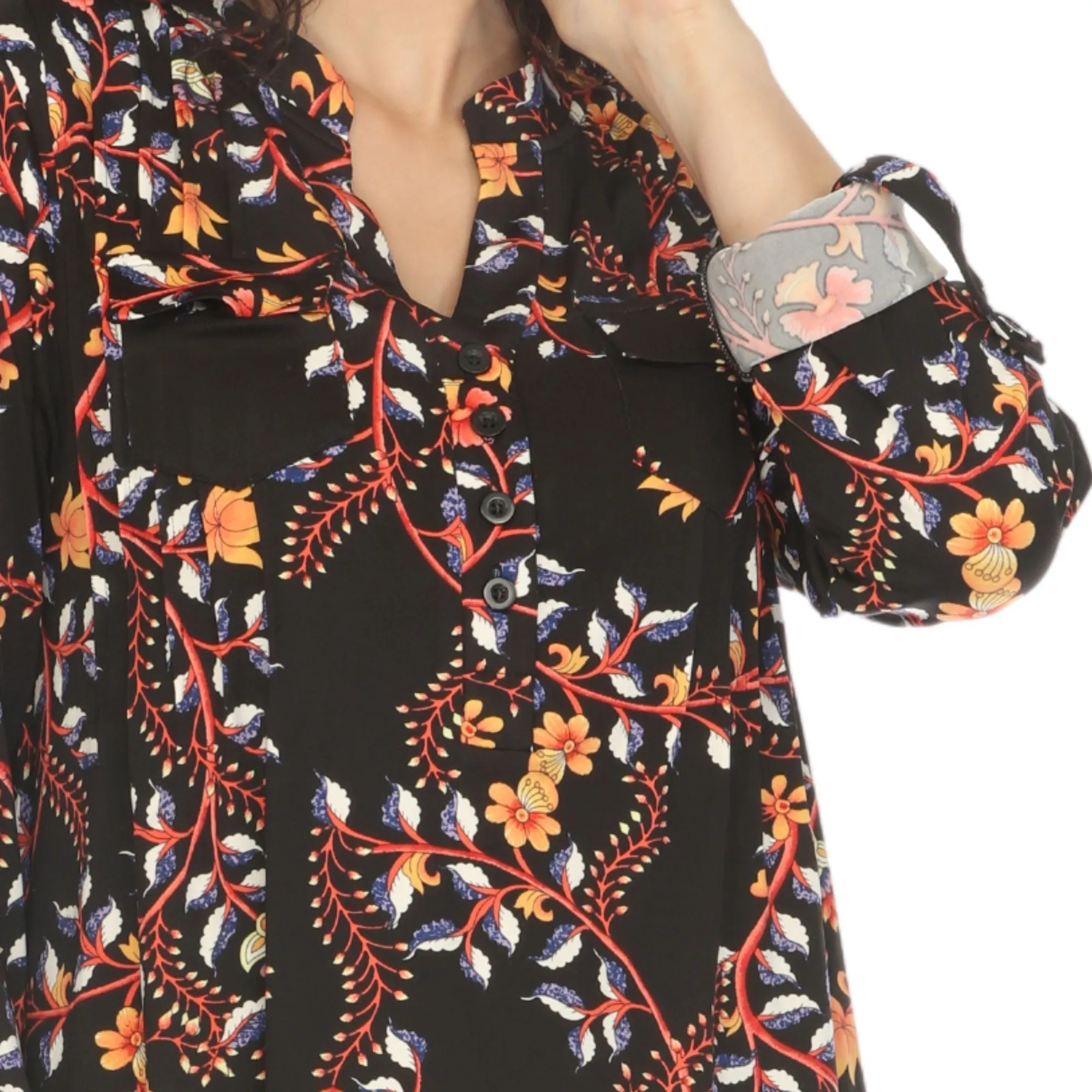 Women's Paisley Button Front Tunic Top sold by Dress Barn product image thumbnail 3