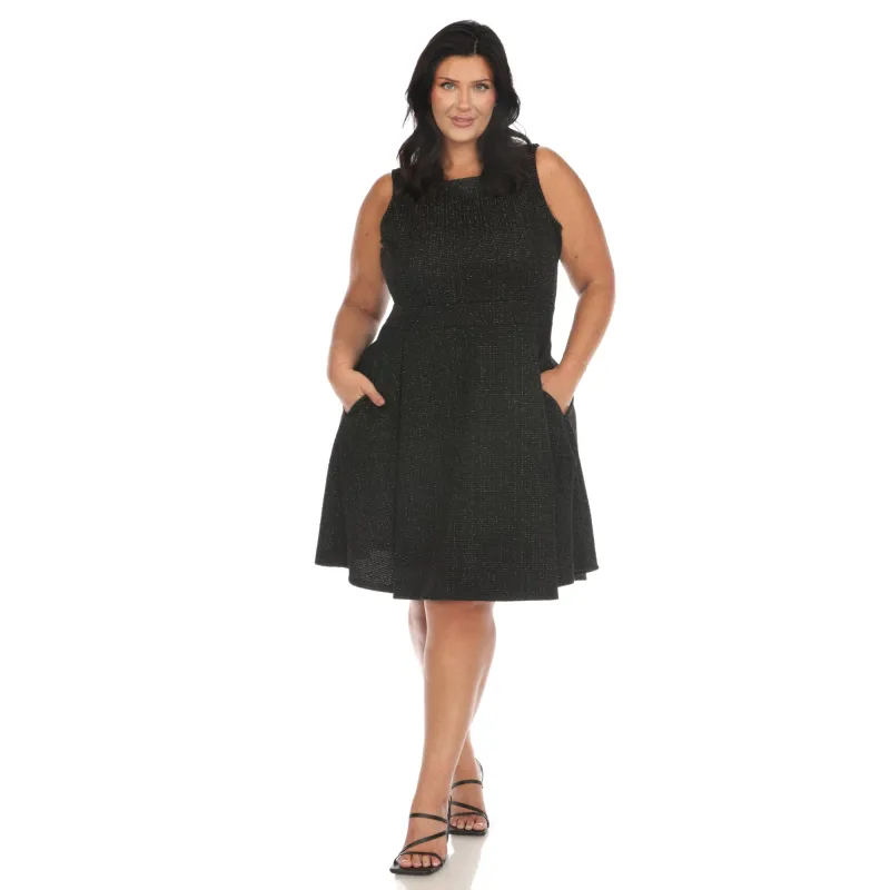 Tweed Fit and Flare Dress - Plus sold by Dress Barn
