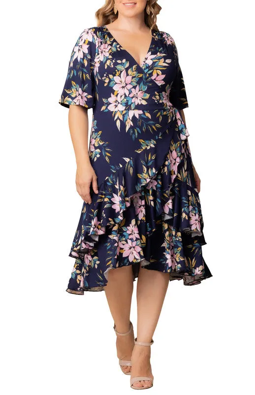 Miranda Wrap Dress - Navy Romantic Floral - Plus sold by Dress Barn
