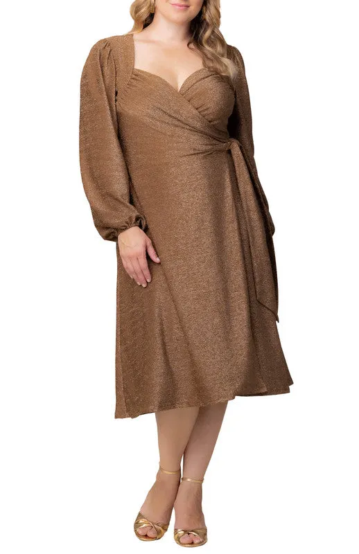 Socialite Sweetheart Dress - Plus - Mocha Sparkle sold by Dress Barn
