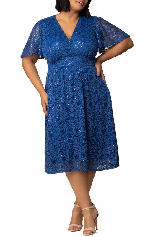 Starry Sequin Lace Cocktail Dress - Plus sold by Dress Barn