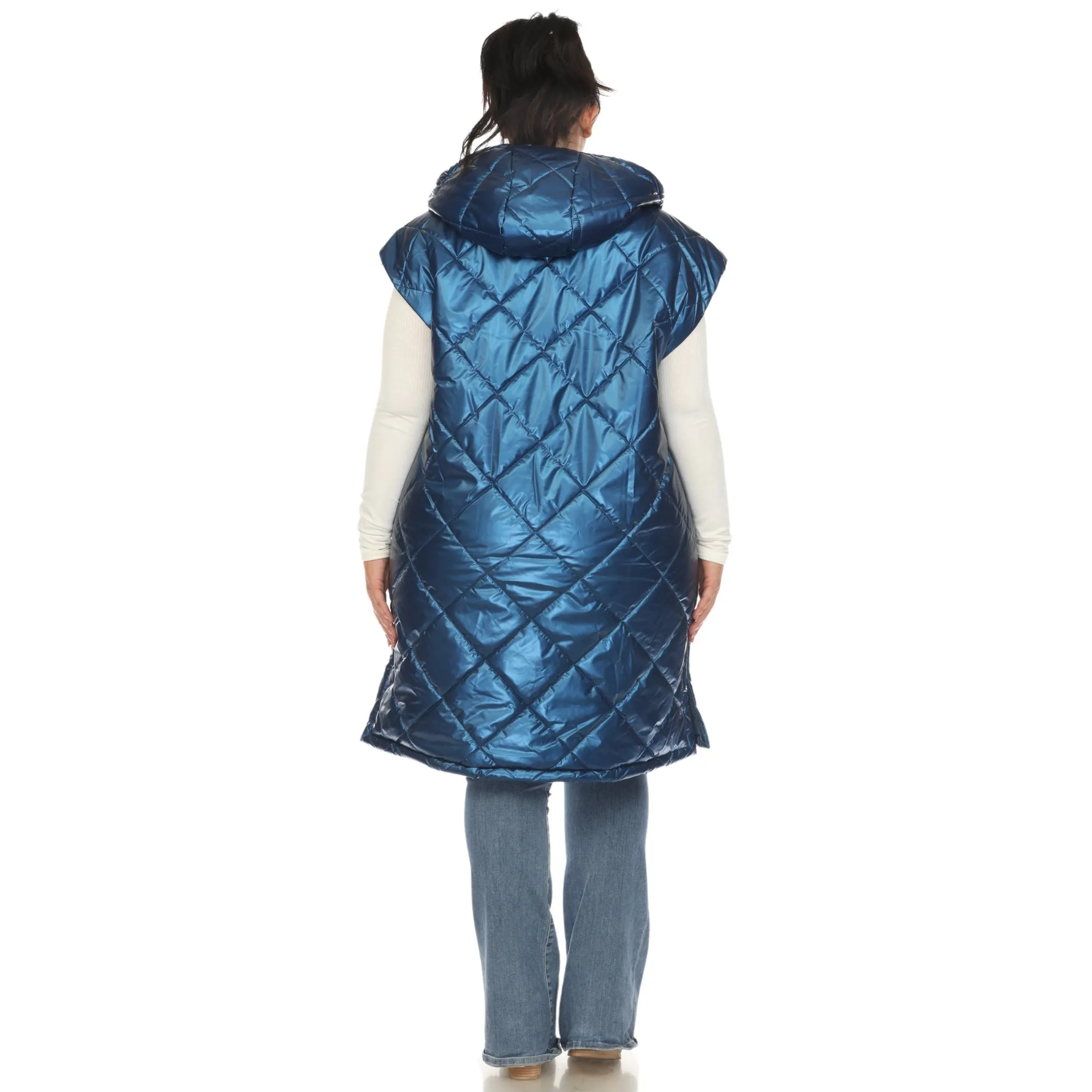 Metallic Diamond Quilted Puffer Vest - Plus sold by Dress Barn product image thumbnail 2