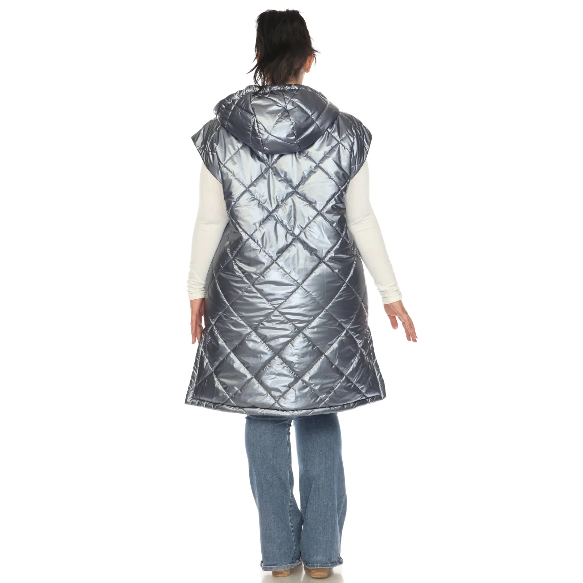 Metallic Diamond Quilted Puffer Vest - Plus sold by Dress Barn product image thumbnail 5