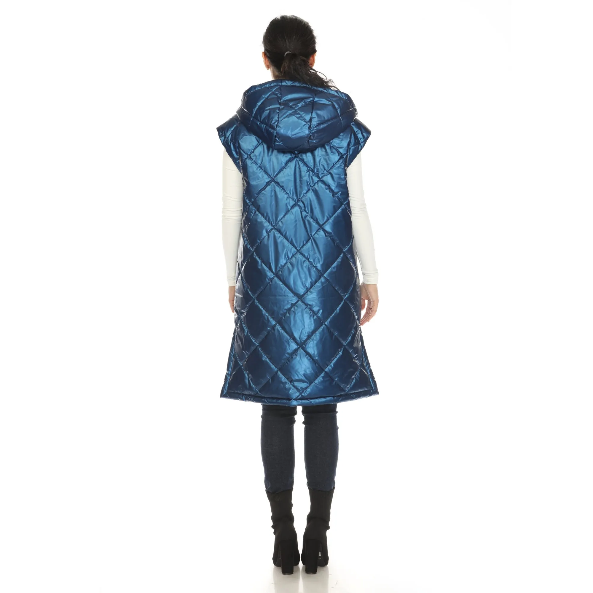 Women's Metallic Long Puffer Vest sold by Dress Barn product image thumbnail 4