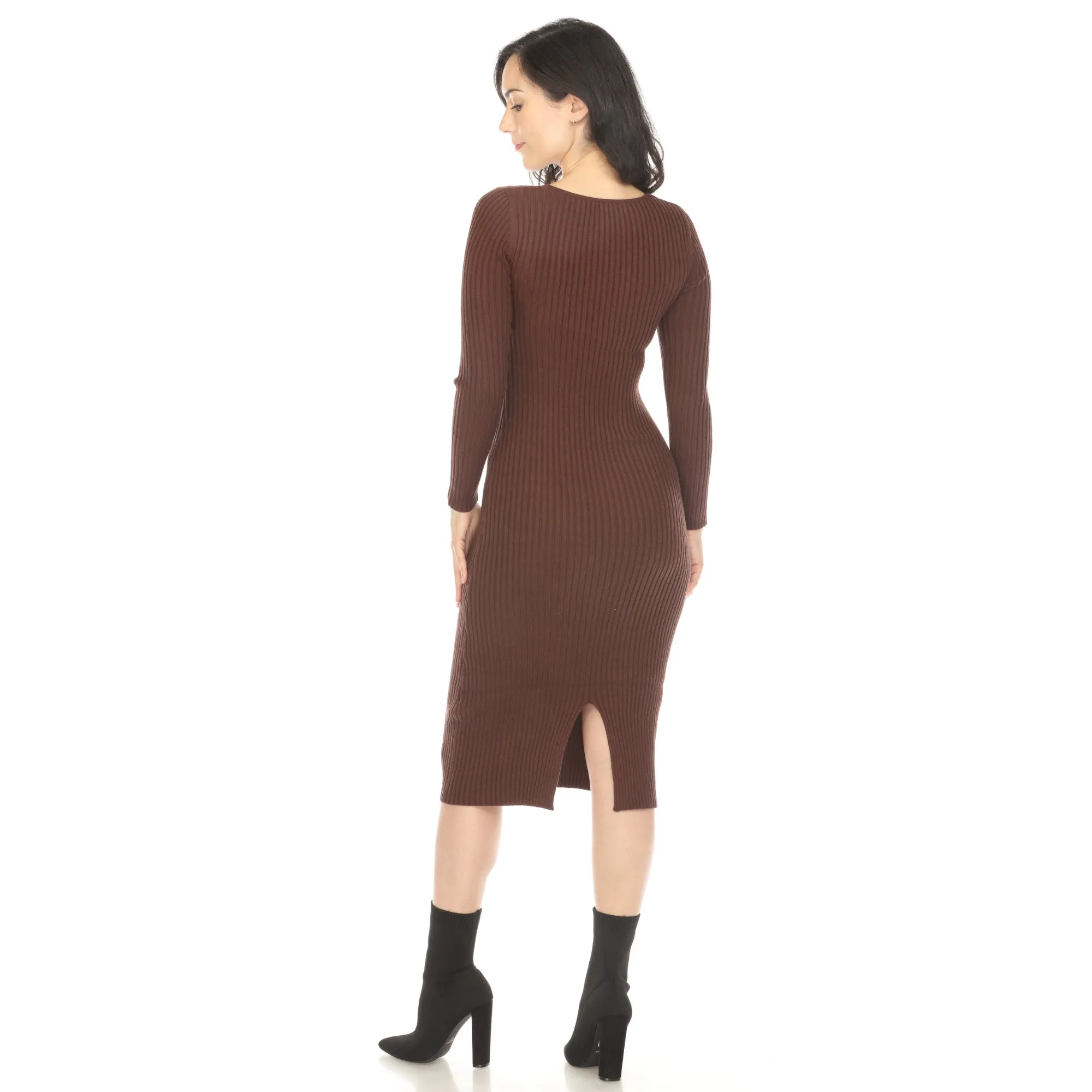Women's Long Sleeve Rib Midi Sweater Dress sold by Dress Barn product image thumbnail 4