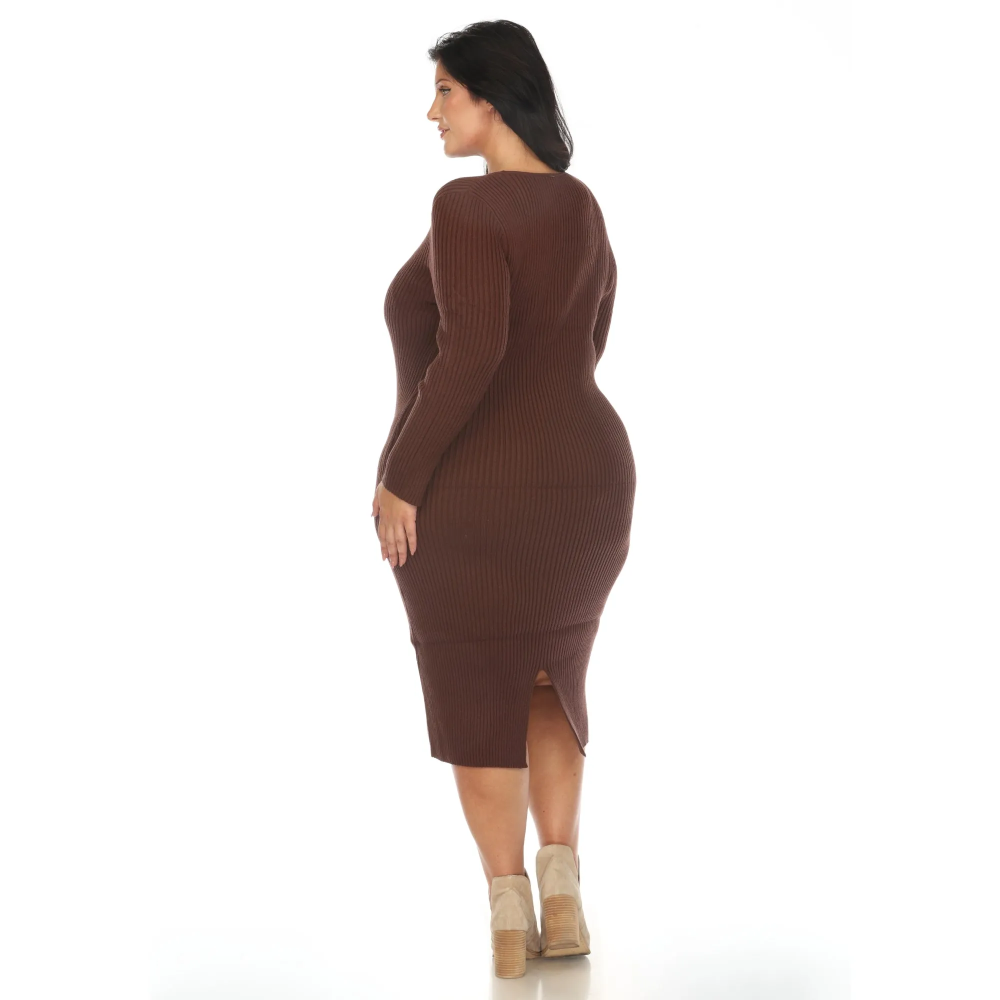 Long Sleeve Rib Midi Sweater Dress - Plus sold by Dress Barn product image thumbnail 4