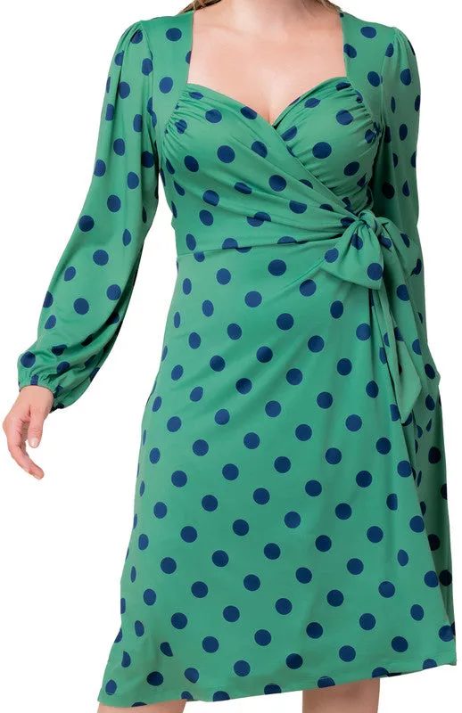 Socialite Sweetheart Dress - Plus - Green Polka Dot sold by Dress Barn product image thumbnail 3