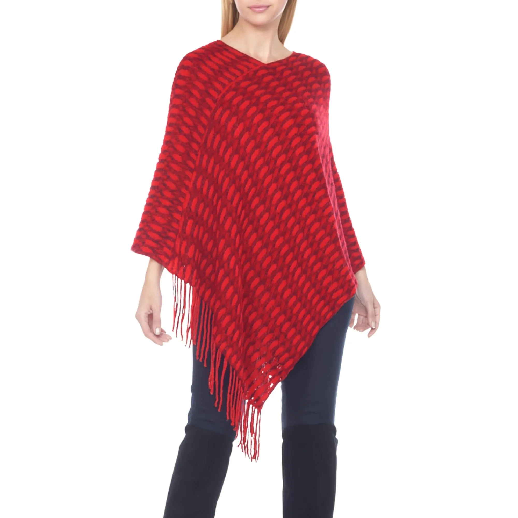 Women's Textured Fringed Poncho sold by Dress Barn product image thumbnail 5