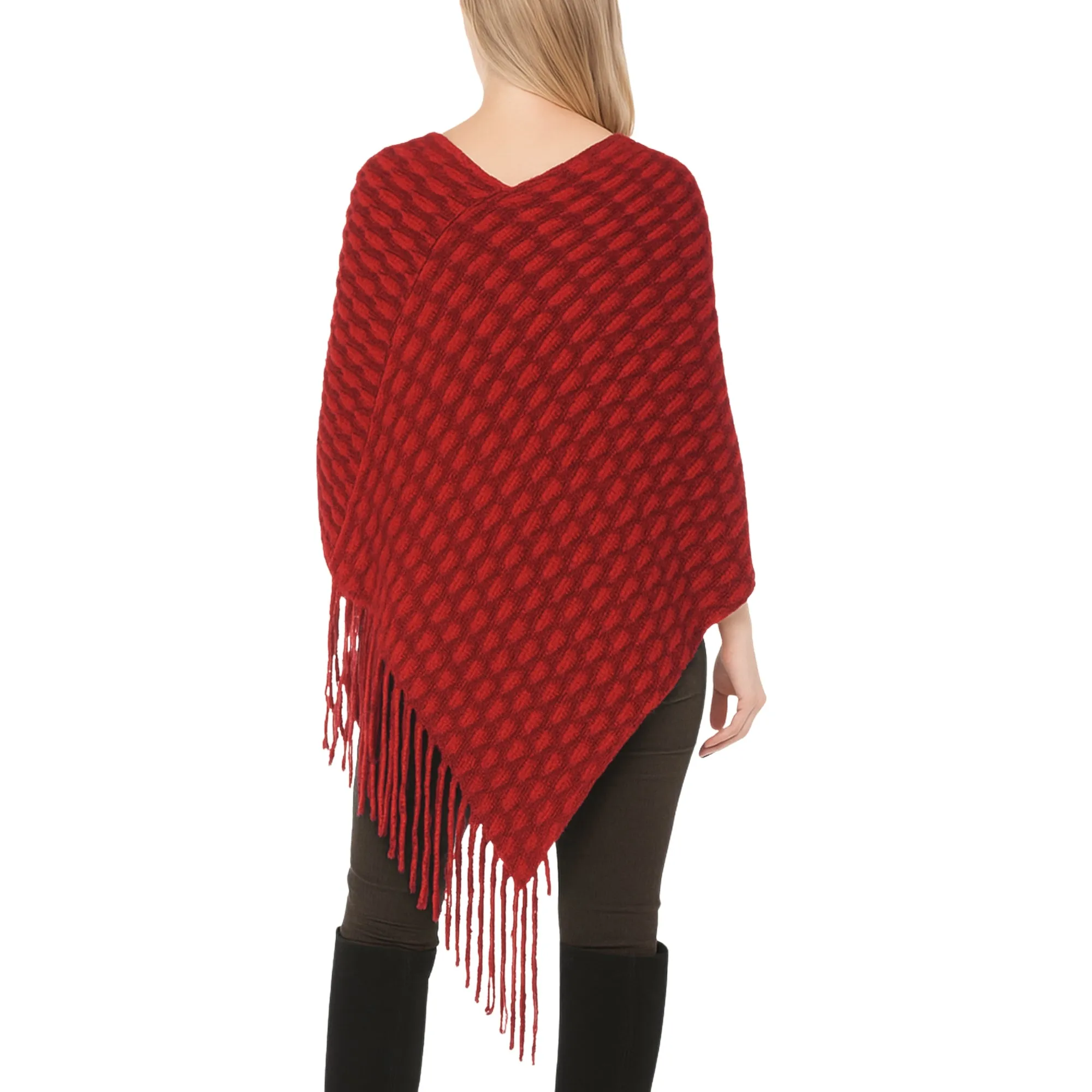 Women's Textured Fringed Poncho sold by Dress Barn product image thumbnail 2
