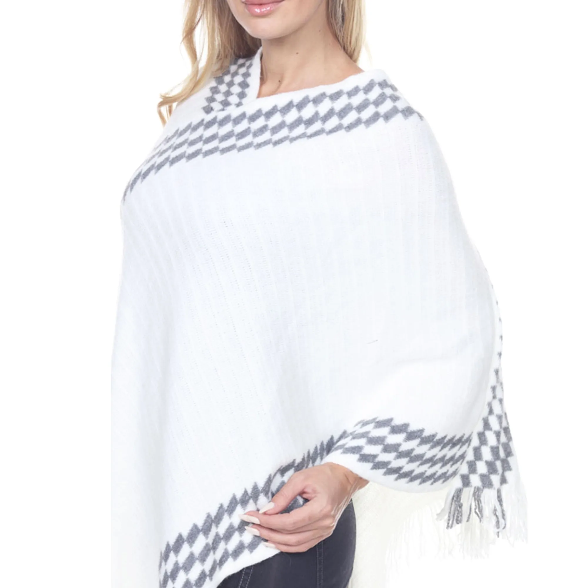 Women's Knit Poncho with Fringe Hem sold by Dress Barn product image thumbnail 3