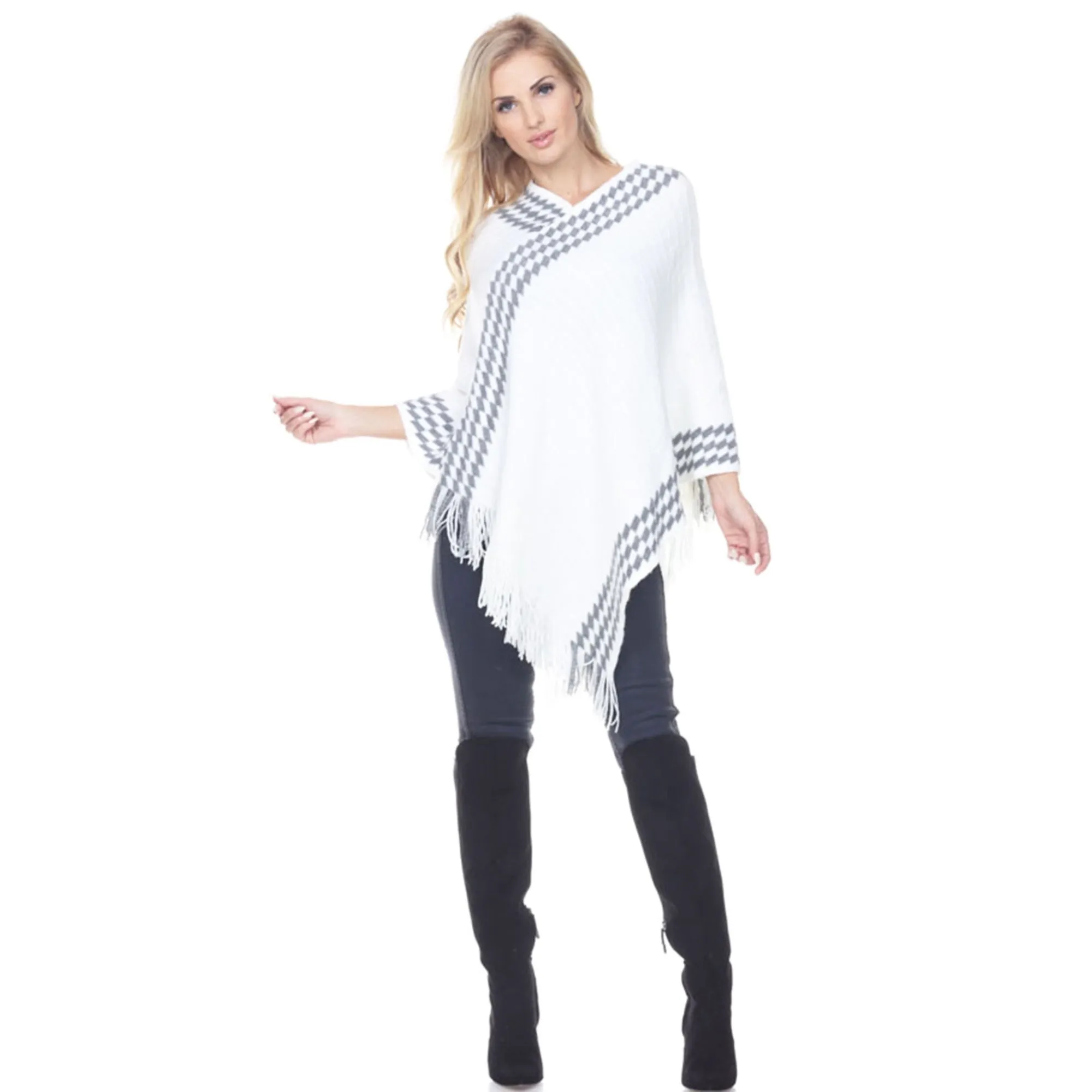 Women's Knit Poncho with Fringe Hem sold by Dress Barn product image thumbnail 4