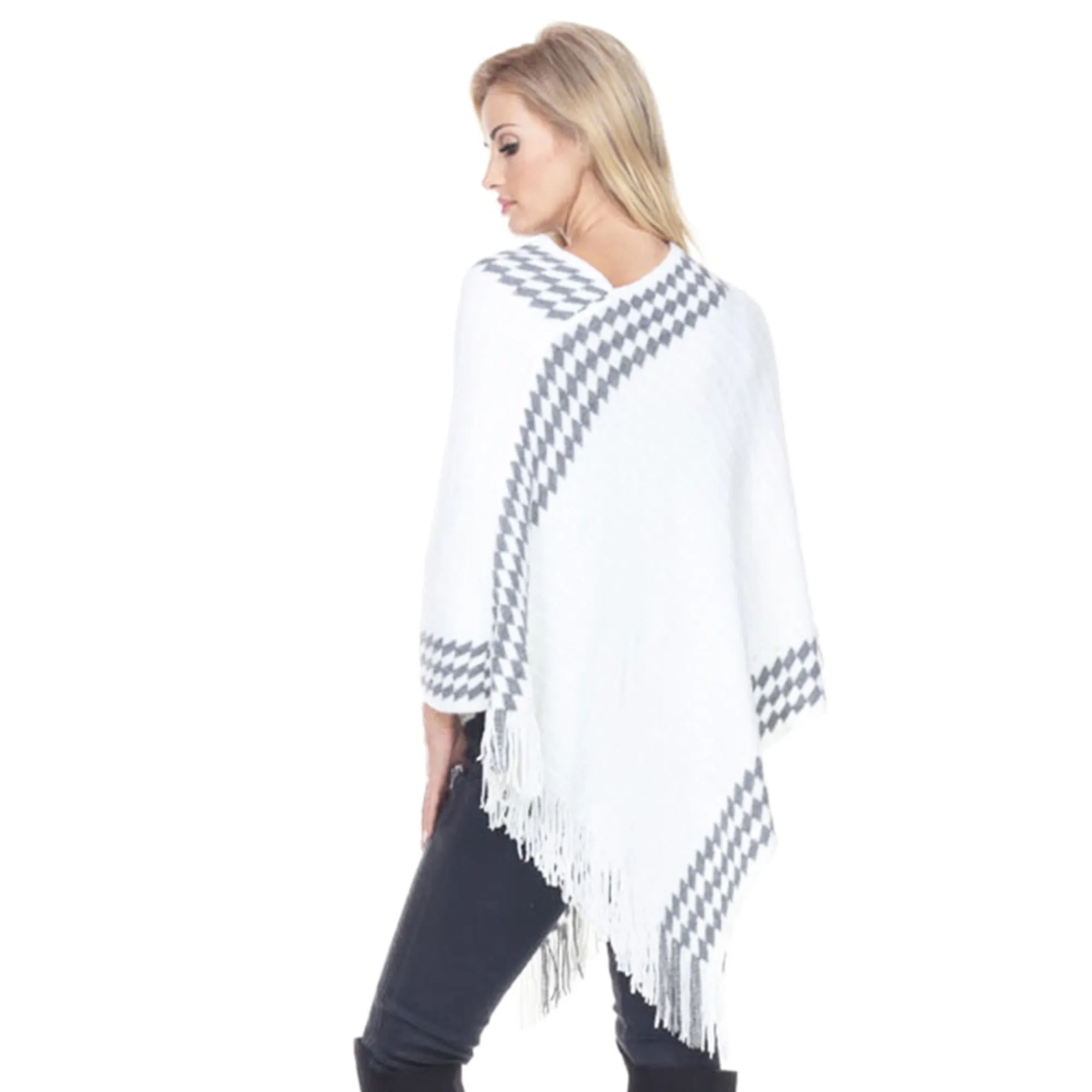 Women's Knit Poncho with Fringe Hem sold by Dress Barn product image thumbnail 2