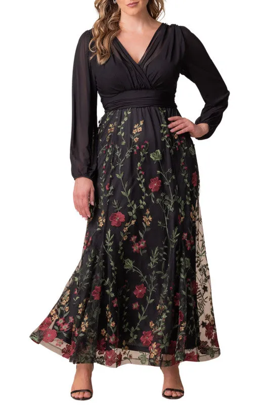 Briar Rose Isabella Embroidered Mesh Gown - Plus sold by Dress Barn