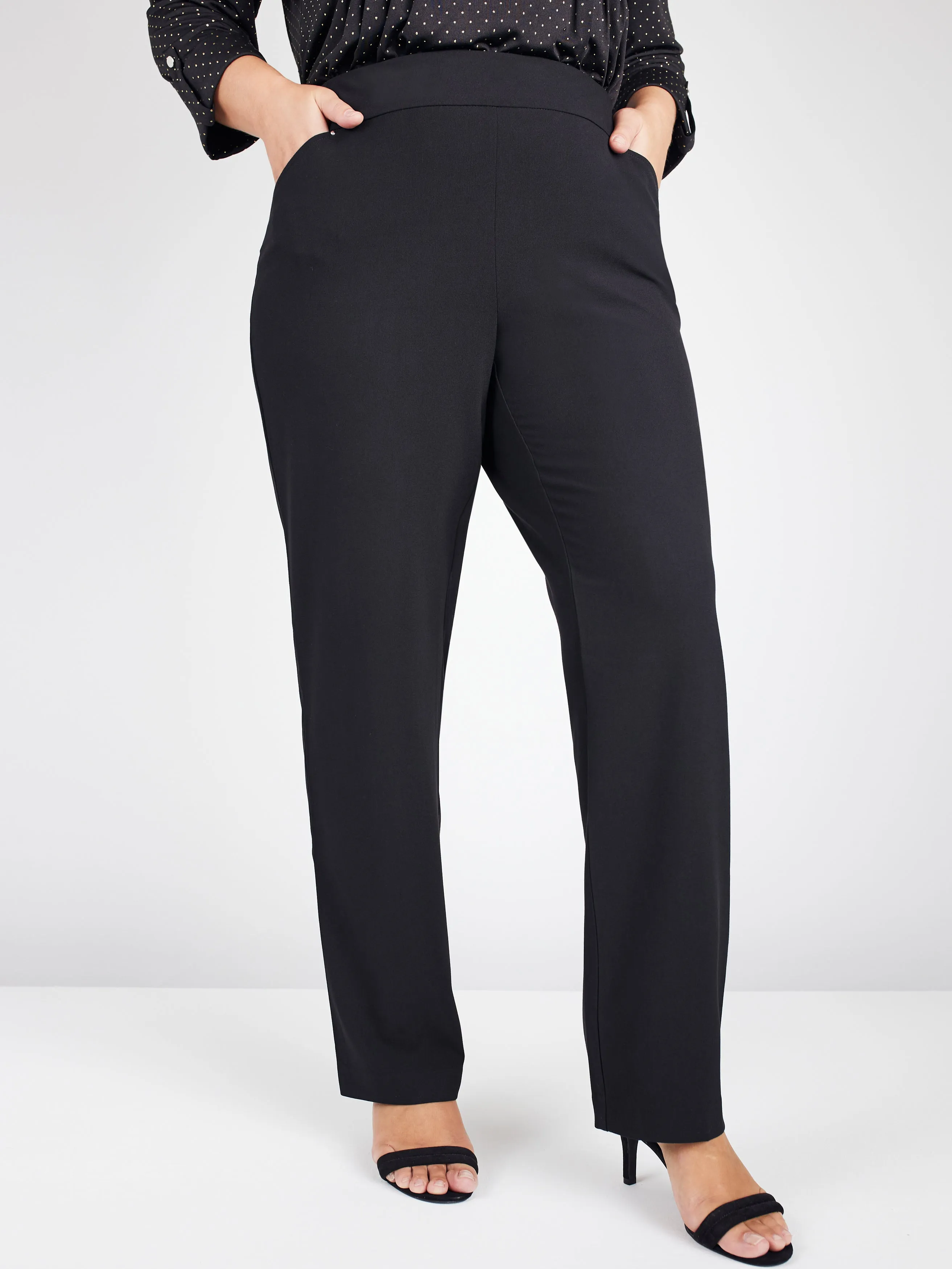 Roz & Ali™ Secret Agent Pull On Tummy Control Pants Straight Leg - Short Length sold by Dress Barn