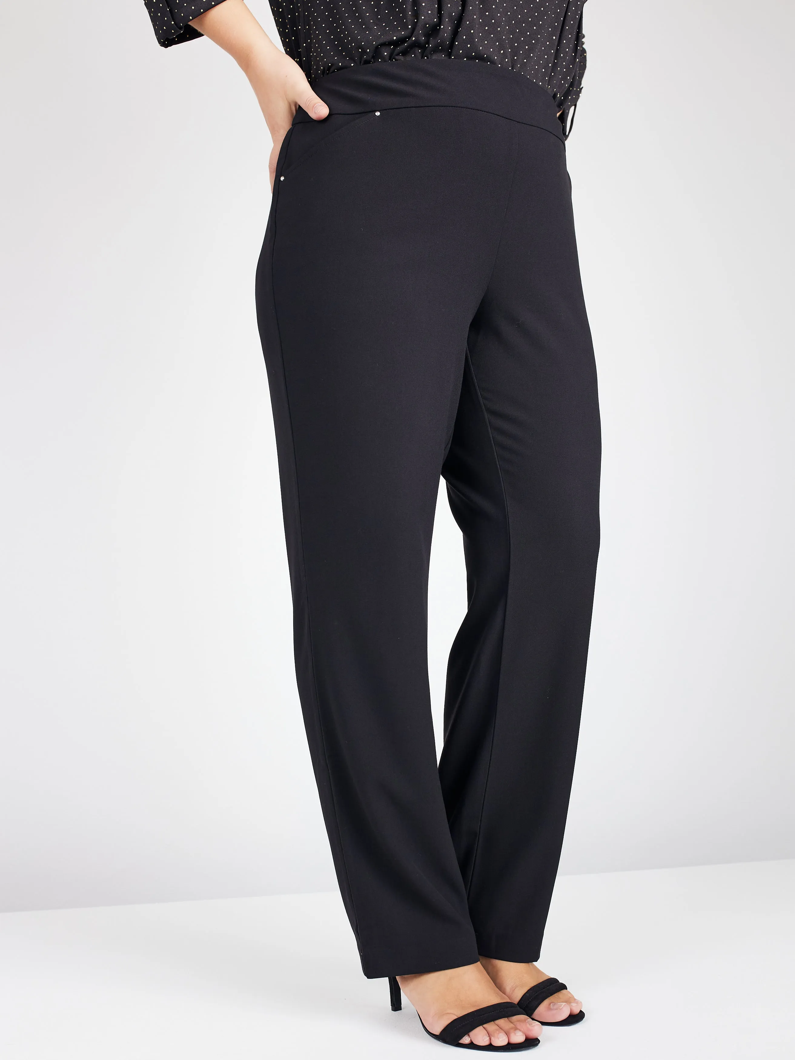 Roz & Ali™ Secret Agent Pull On Tummy Control Pants Straight Leg - Short Length sold by Dress Barn product image thumbnail 3