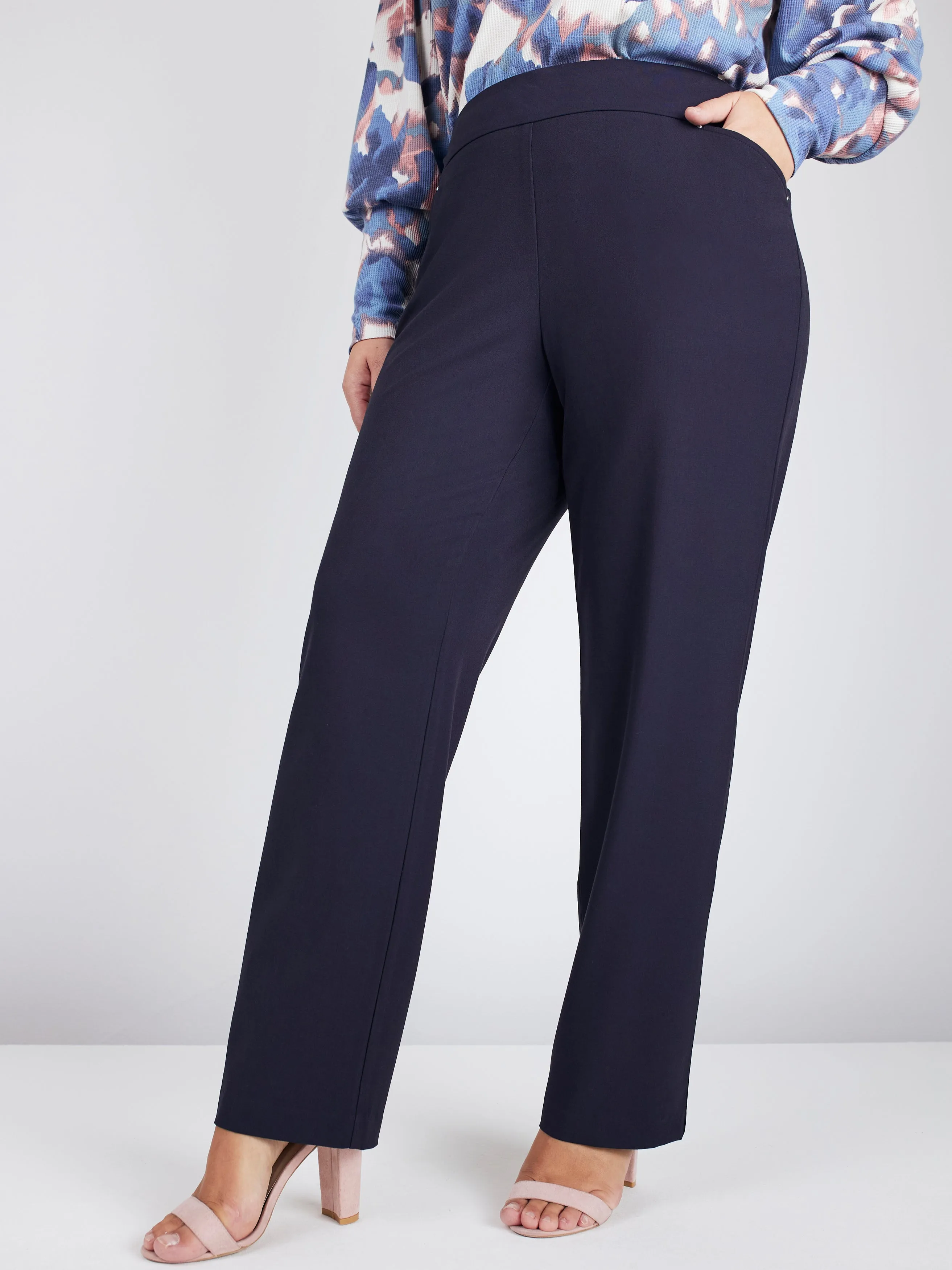 Roz & Ali™ Secret Agent Pull On Tummy Control Pants Straight Leg - Short Length sold by Dress Barn product image thumbnail 5