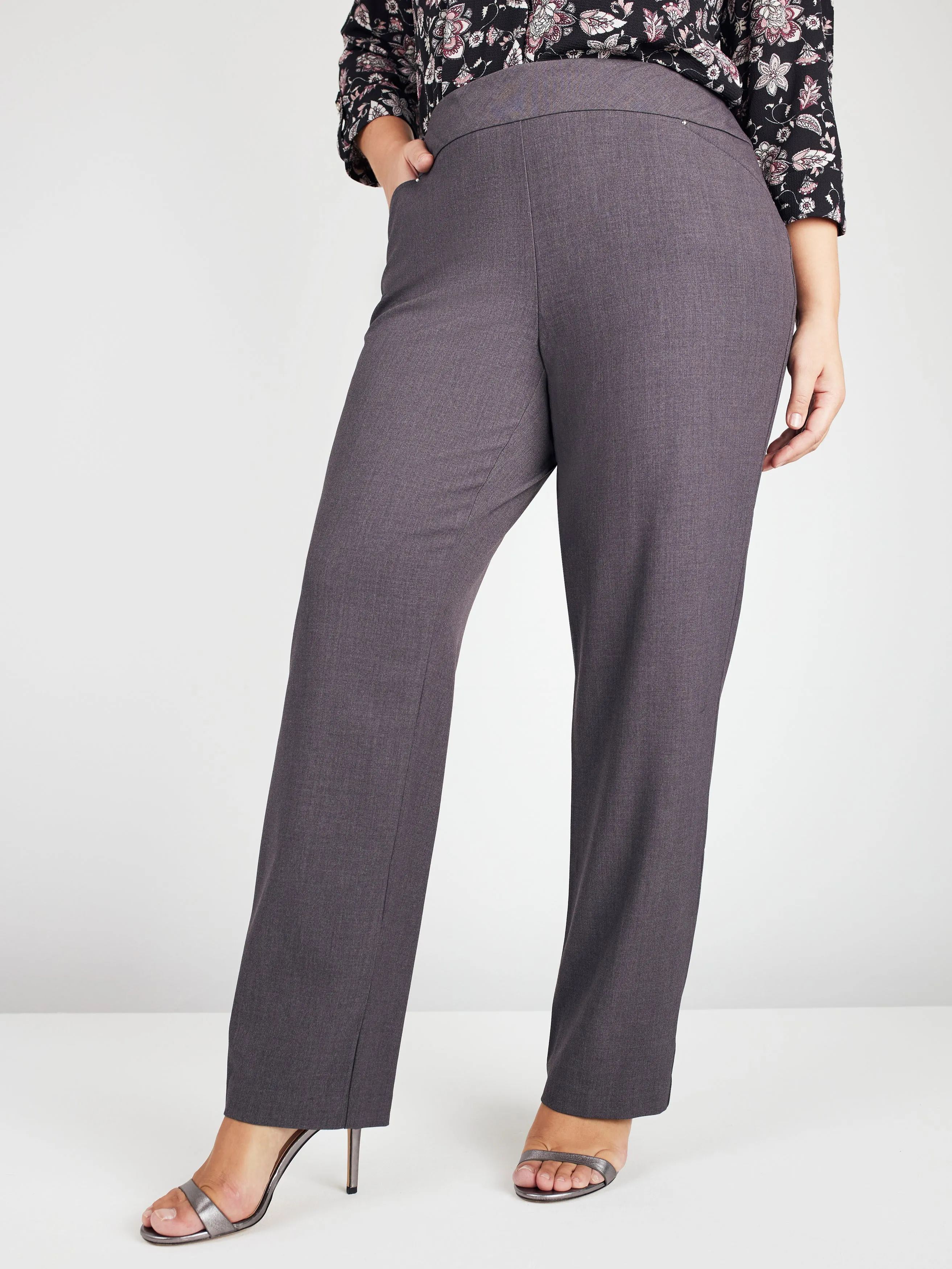 Roz & Ali™ Secret Agent Pull On Tummy Control Pants Cateye Pockets with Rivets, Plus sold by Dress Barn
