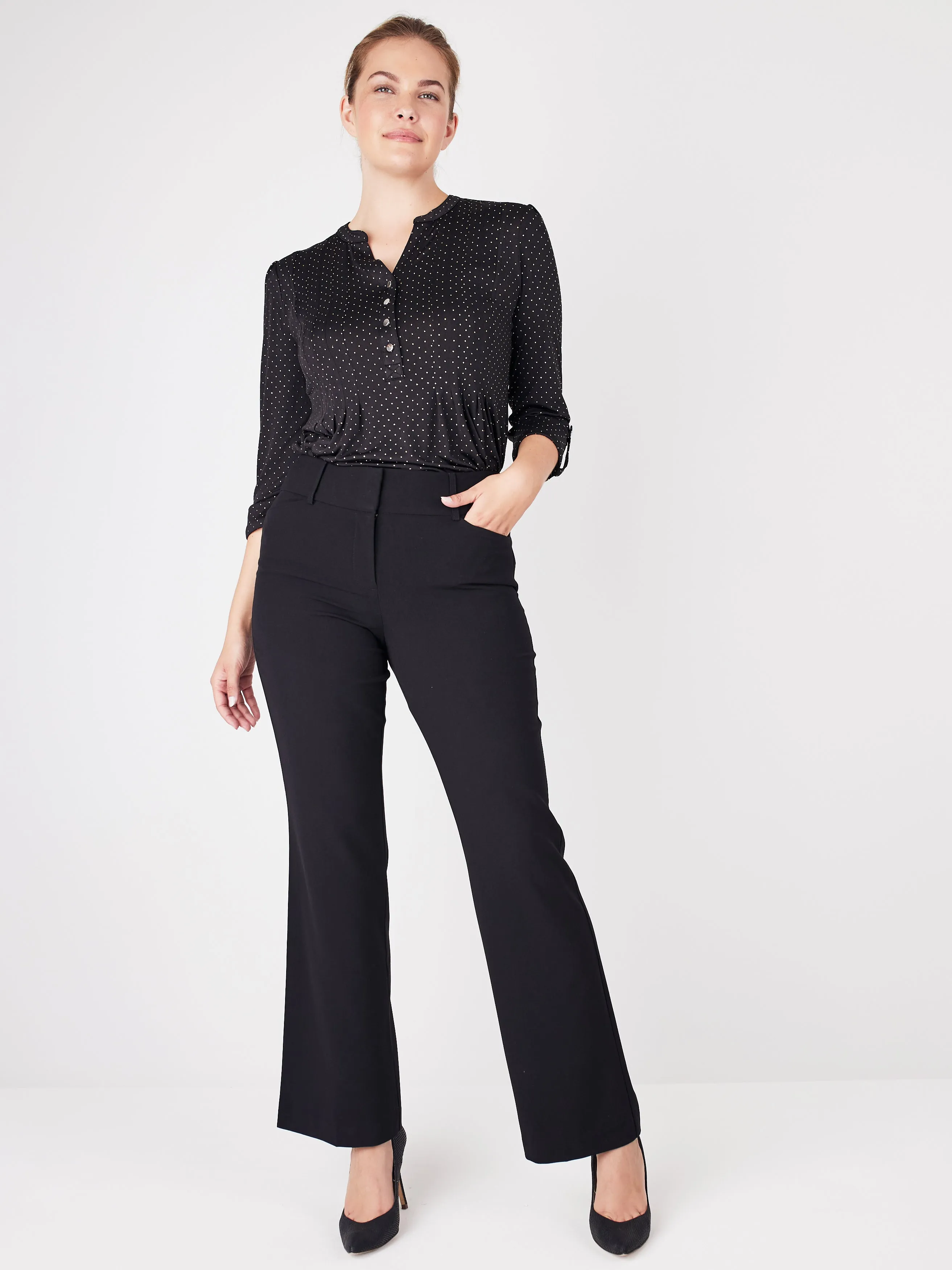 Roz & Ali™ Secret Agent Trouser With Cateye Pockets And Zipper, Short Length Plus sold by Dress Barn product image thumbnail 2