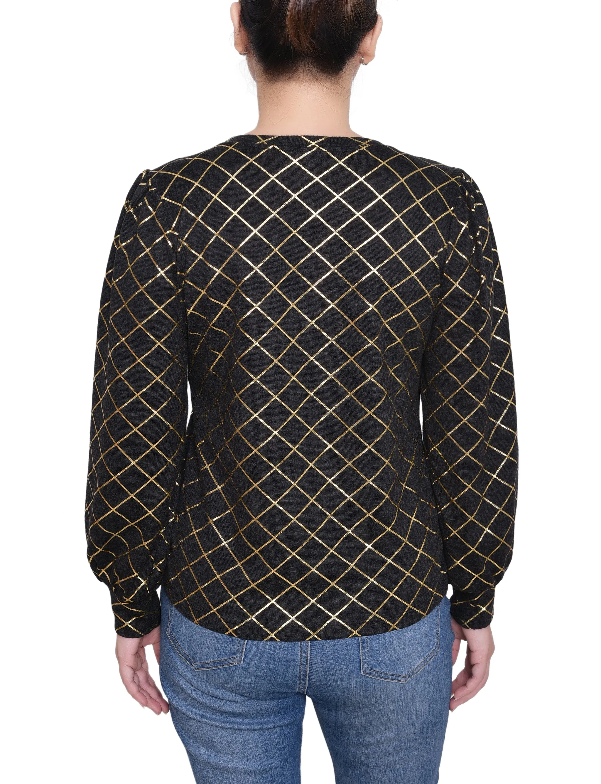 NY Collection Petite Bishop Sleeve Pullover Top sold by Dress Barn product image thumbnail 4