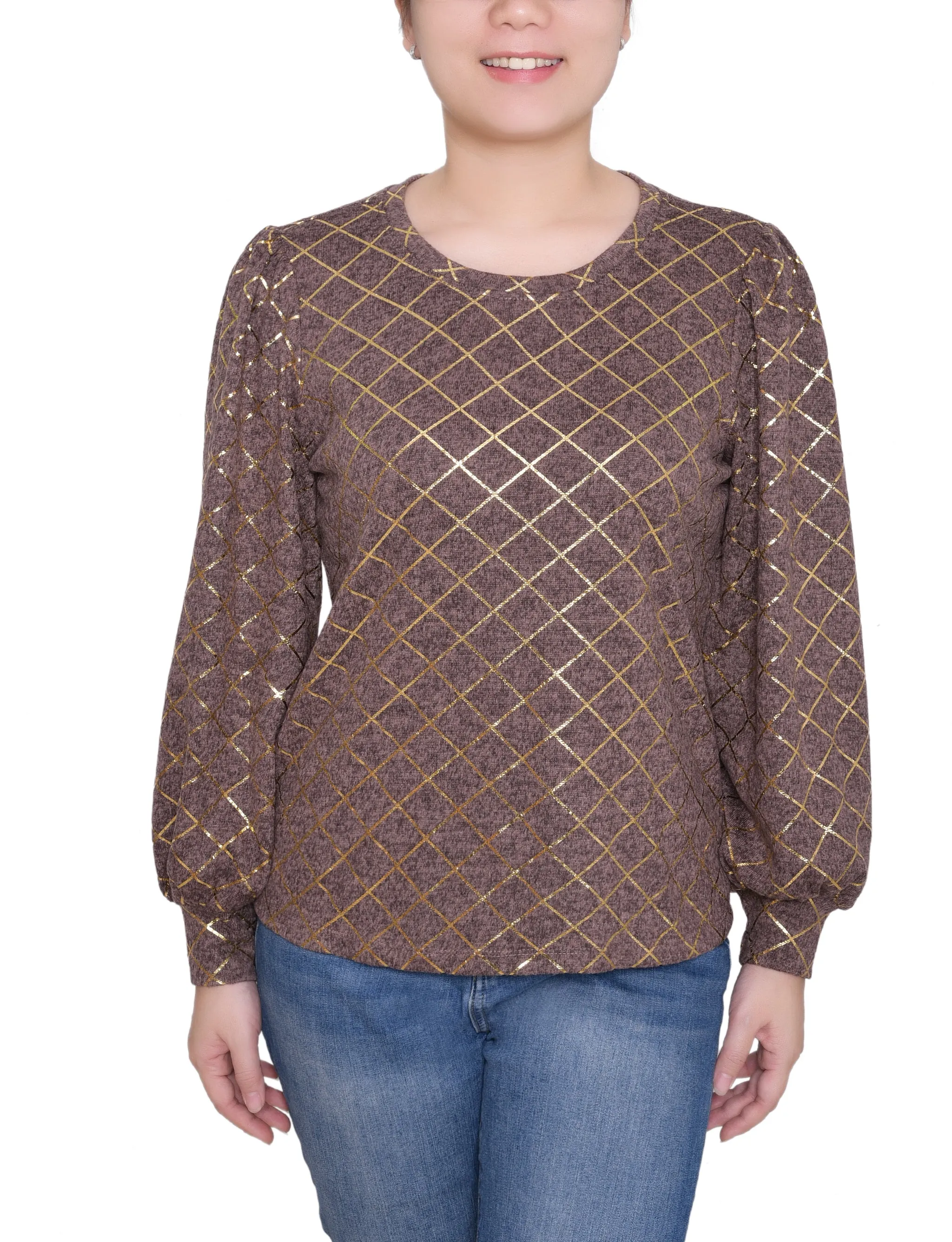 NY Collection Petite Bishop Sleeve Pullover Top sold by Dress Barn product image thumbnail 5