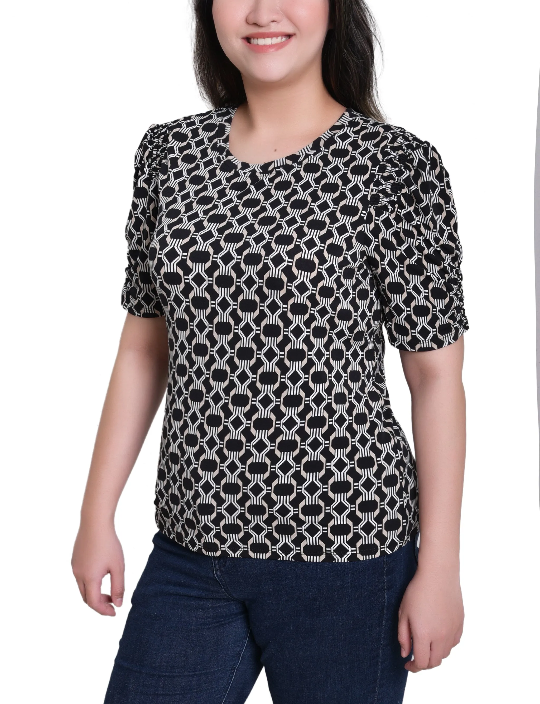 NY Collection Petite Short Sleeve Scoop Neck Top sold by Dress Barn product image thumbnail 3