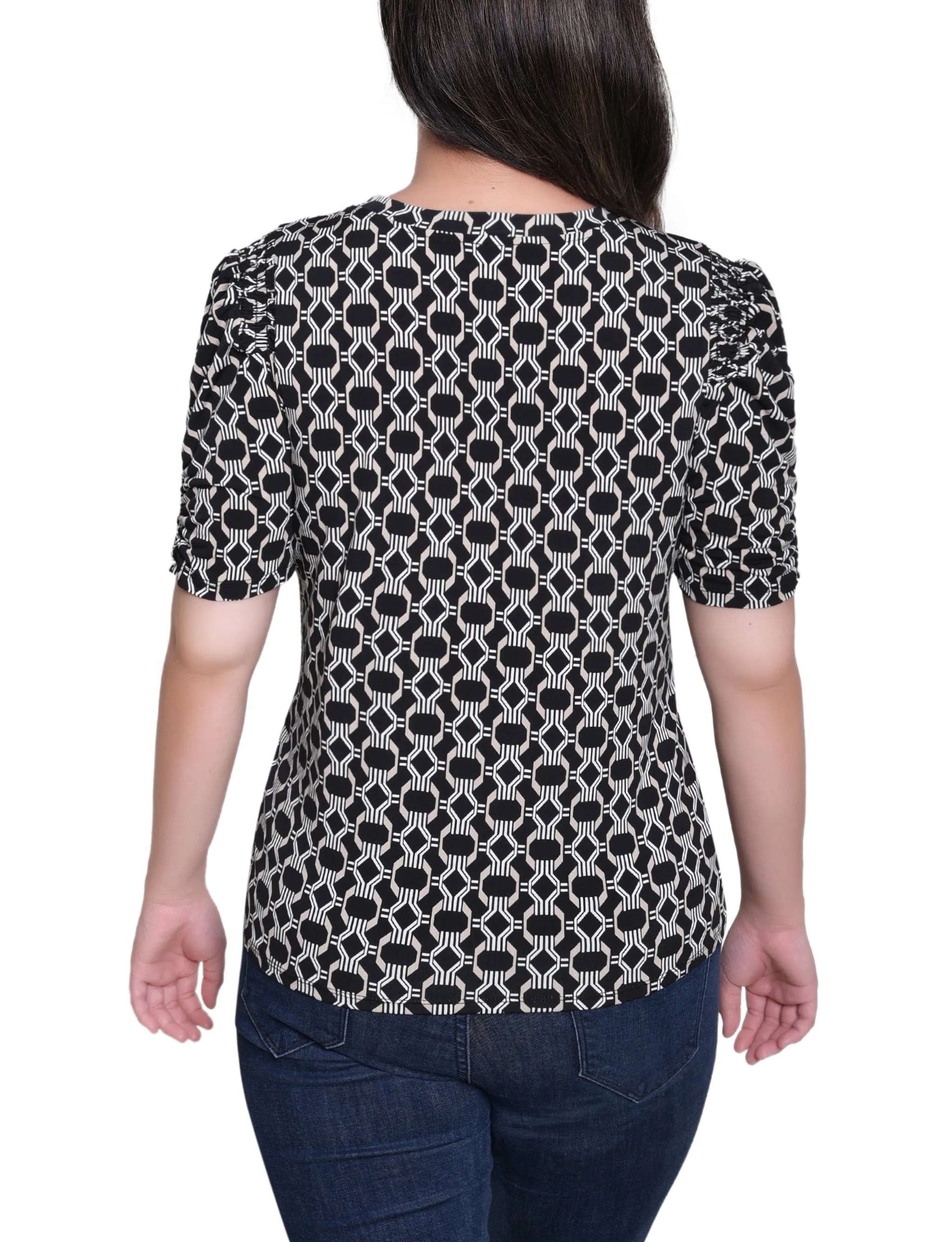 NY Collection Petite Short Sleeve Scoop Neck Top sold by Dress Barn product image thumbnail 4