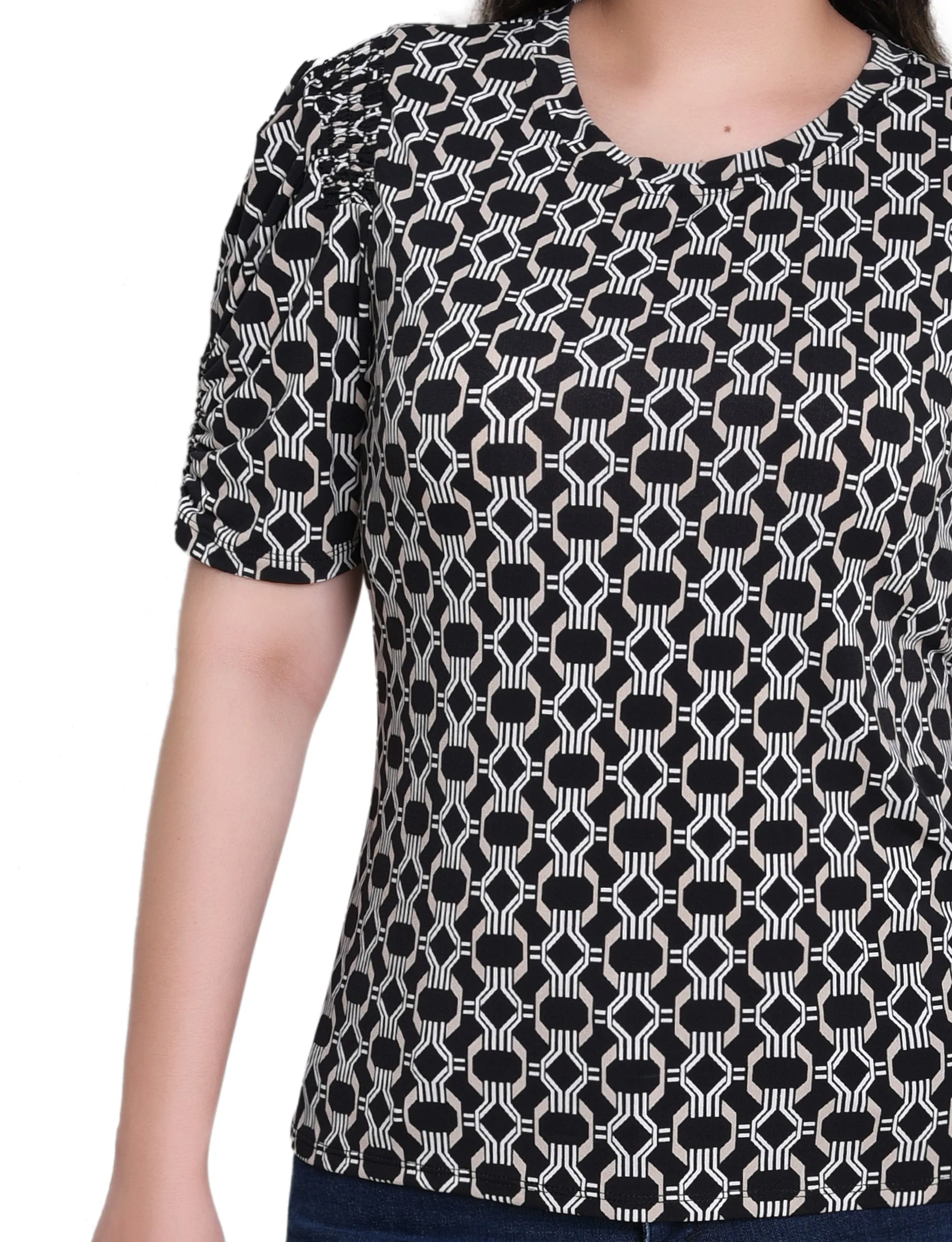 NY Collection Petite Short Sleeve Scoop Neck Top sold by Dress Barn product image thumbnail 2