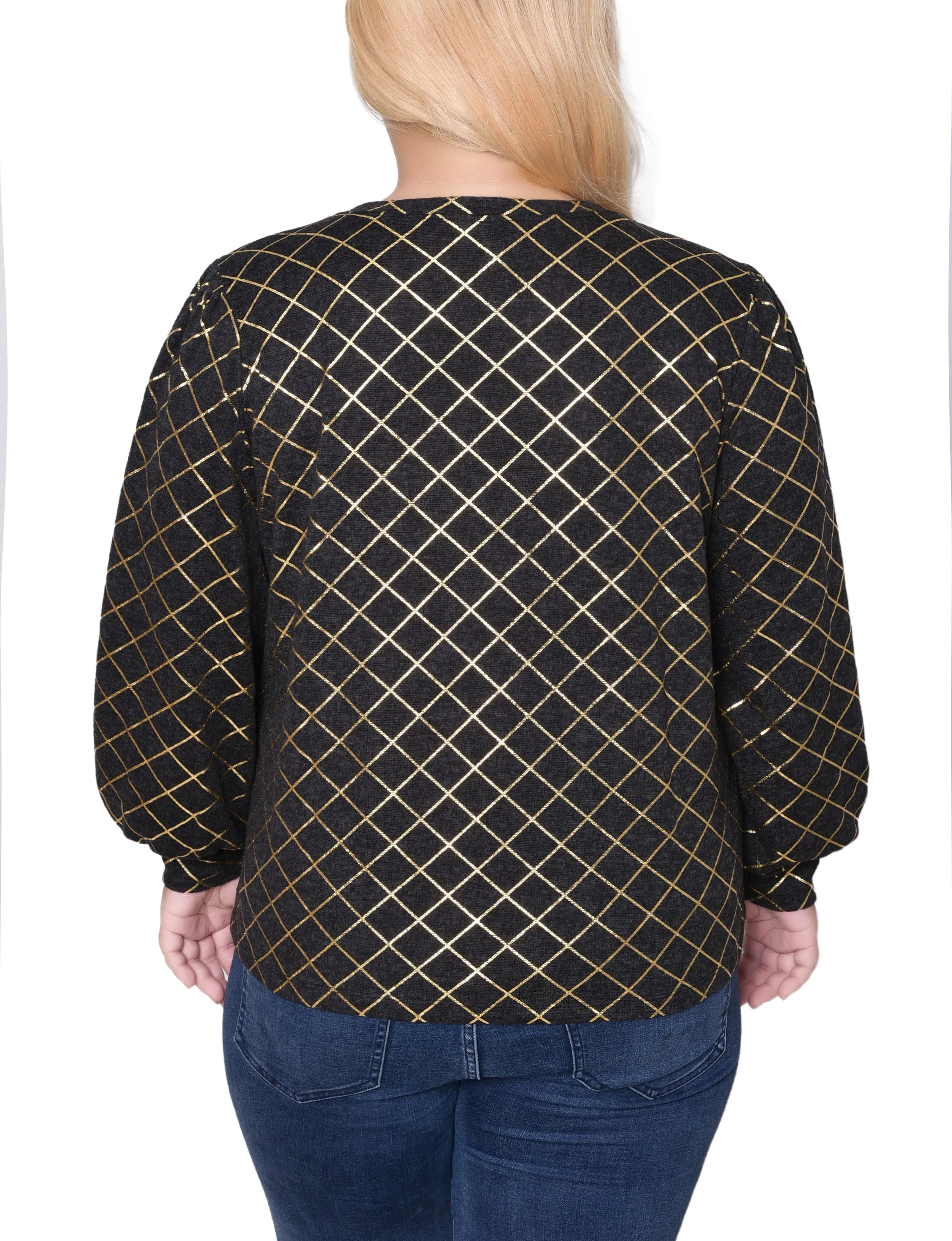 NY Collection Plus Size Bishop Sleeve Pullover Top sold by Dress Barn product image thumbnail 4