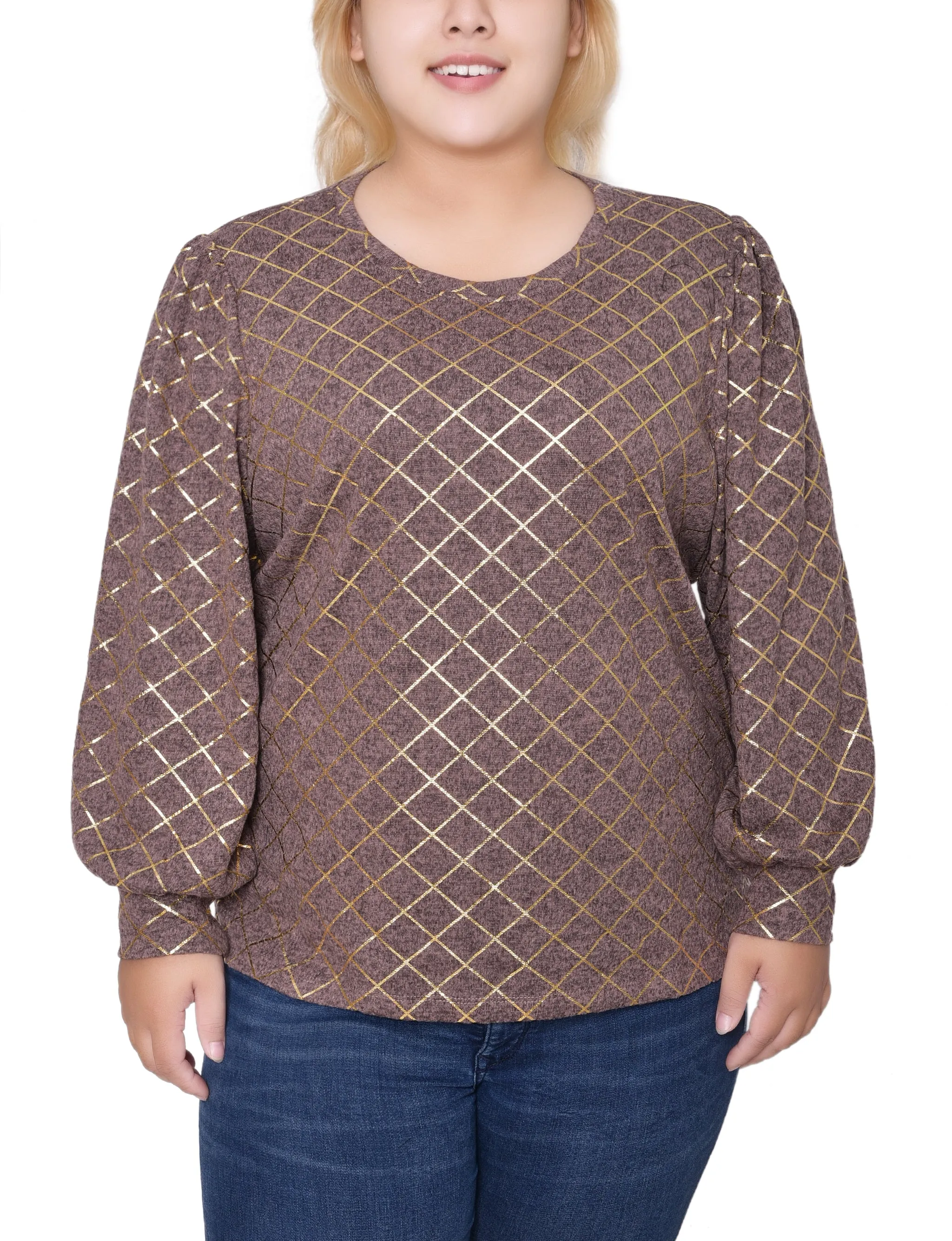 NY Collection Plus Size Bishop Sleeve Pullover Top sold by Dress Barn product image thumbnail 5